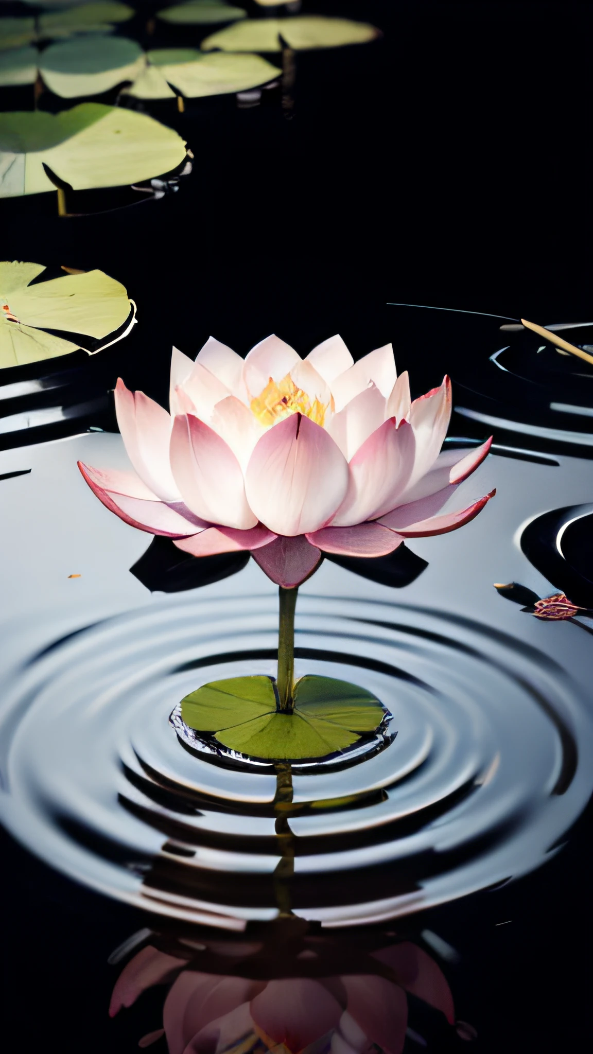 A lotus flower,Clean pond