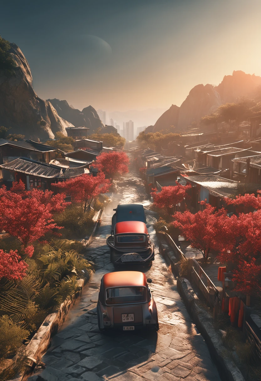 Heat and solar terms,Summer gets cooler,ultra-realistic image,Real-world scenarios,8K分辨率,Detailed and minimalist environment,The is very detailed,top-quality,artsy photography,Chinese idyllic,Miniature scenes,Cinematic texture ,ISO 100,