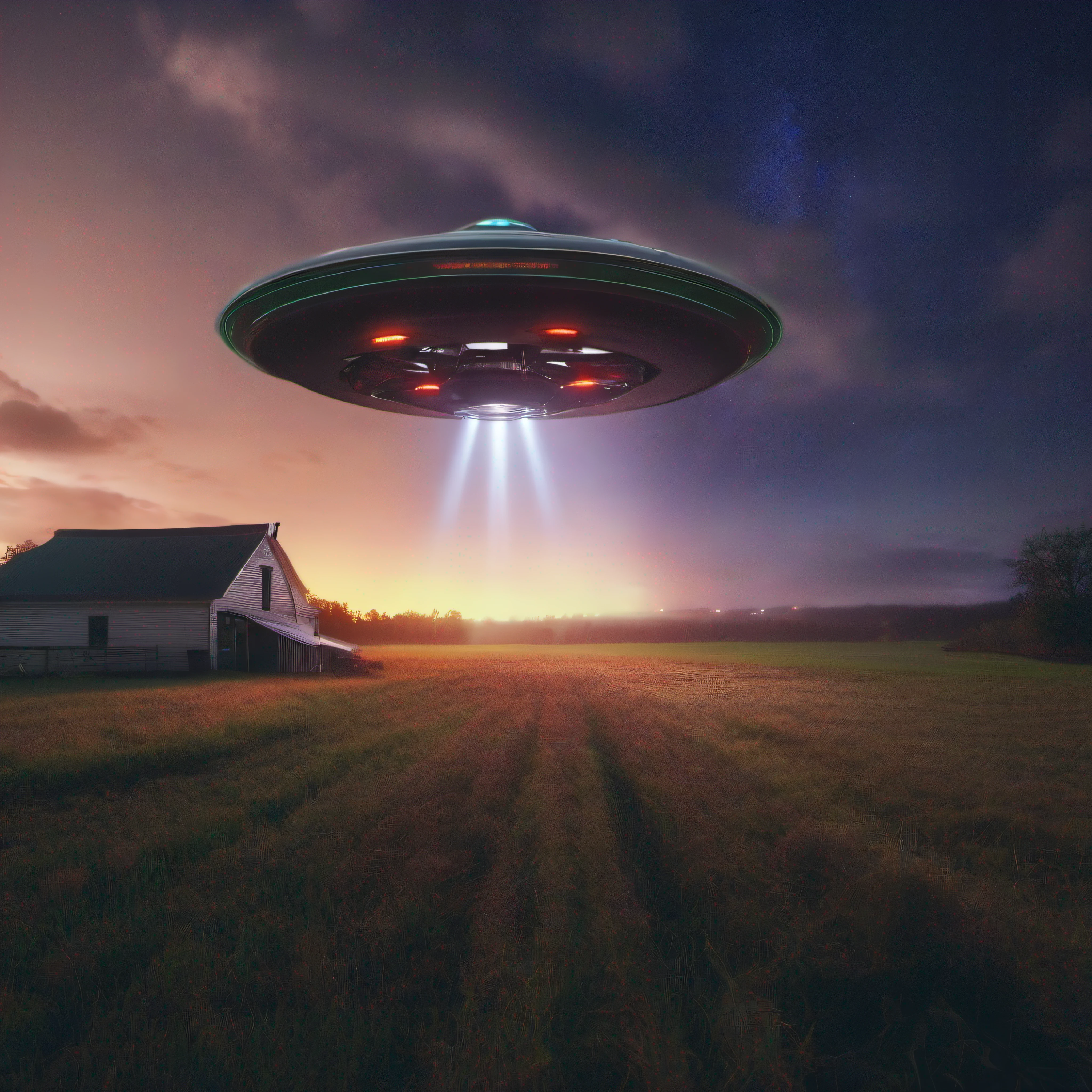 (masterpiece:1.2), (8k:1.2), (night:1.2), field, (UFO:1.3), (extraterrestrial:1.2), farm, light, (laser:0.8)