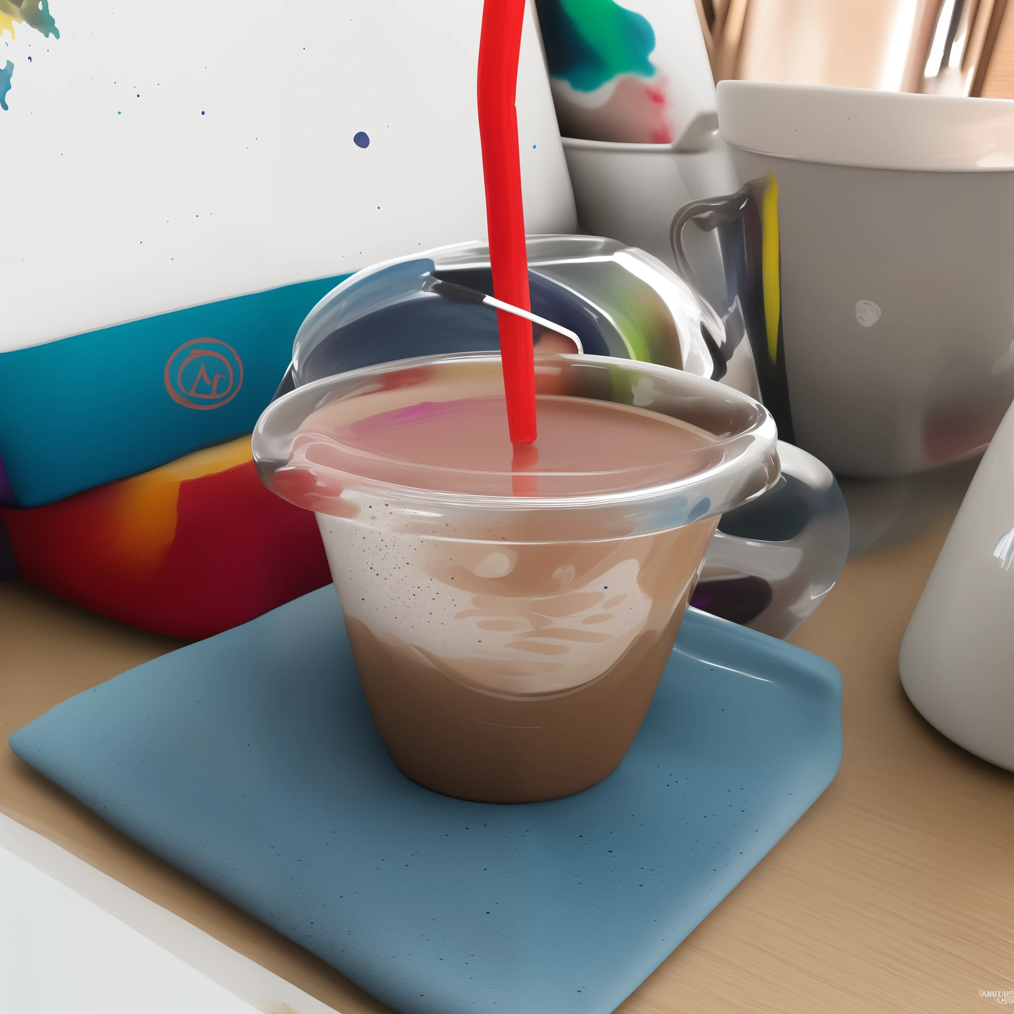painting of a cup of coffee with colorful paint splatters on it's face, beautiful art uhd 4 k, detailed painting 4 k, fantasy wolf portrait, angiewolf, painted in bright water colors, fierce expression 4k, wallpaper 4 k, wallpaper 8k, wolf, 4k detailed digital art, awesome art, colorful sketch, vibrant fan art, wolf head