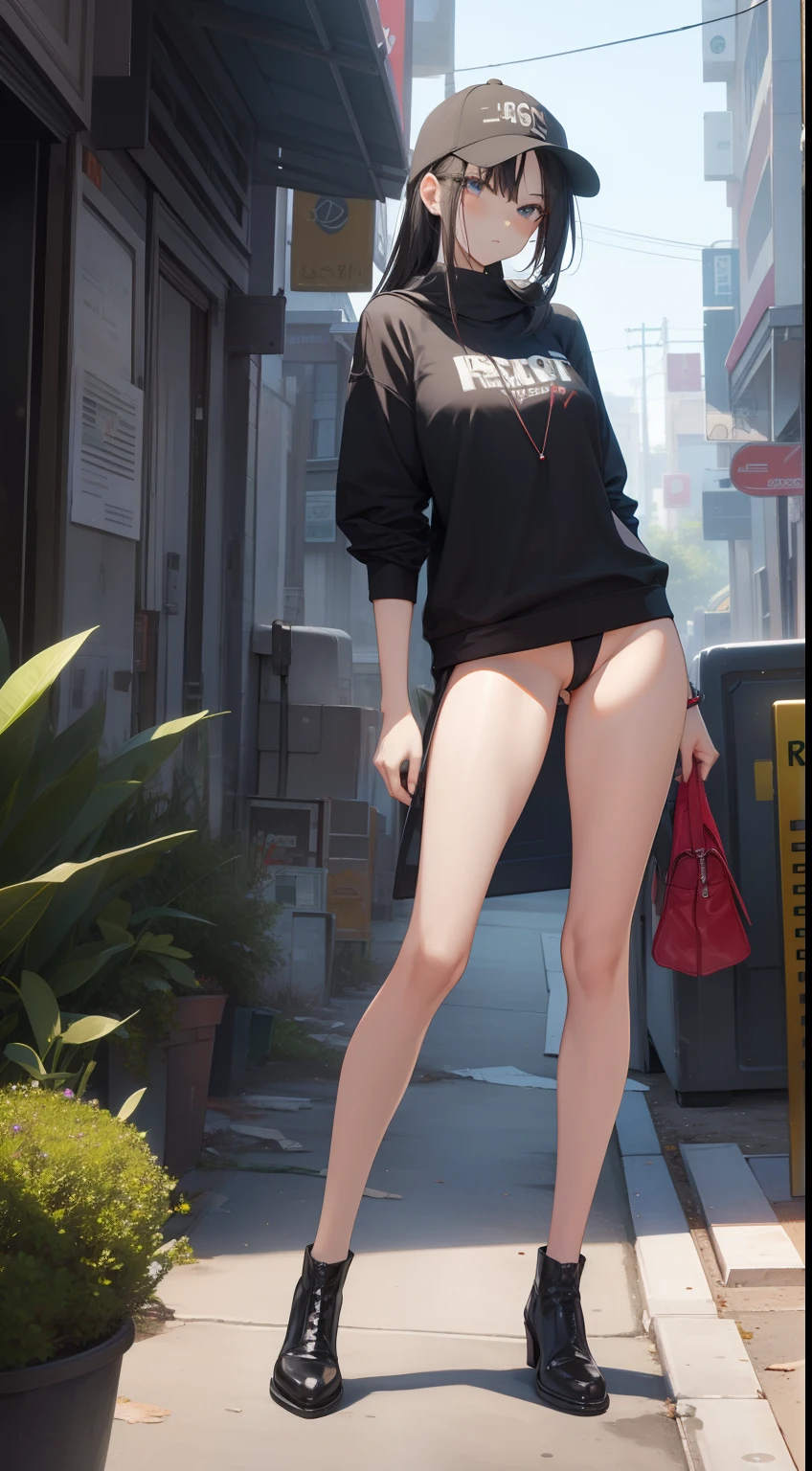 Closed,Garbage all over the ground,unclean,Sexy Standing Pose,Very beautiful long slim legs,exhibitionists,