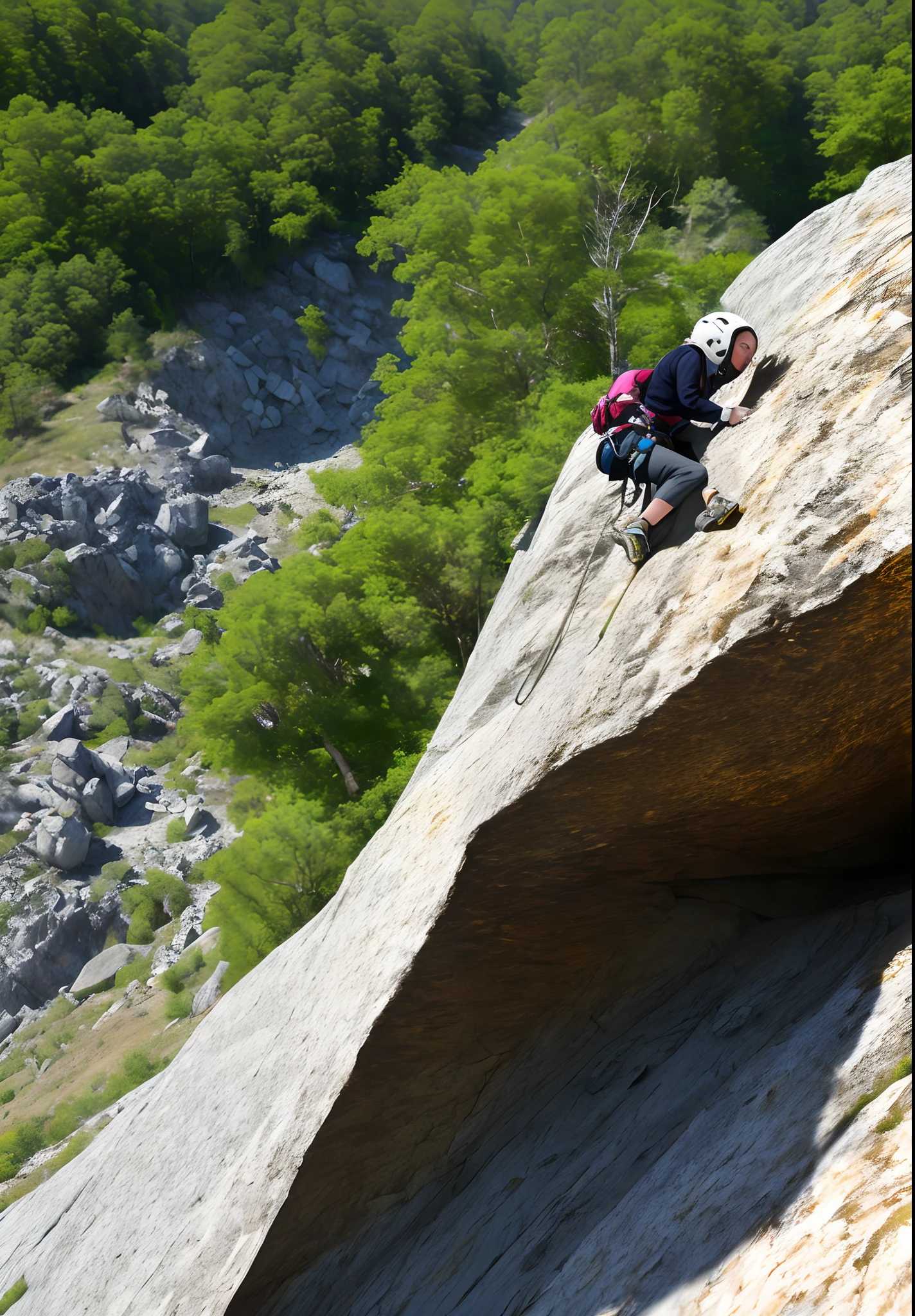 Woman,climbing,a mountain