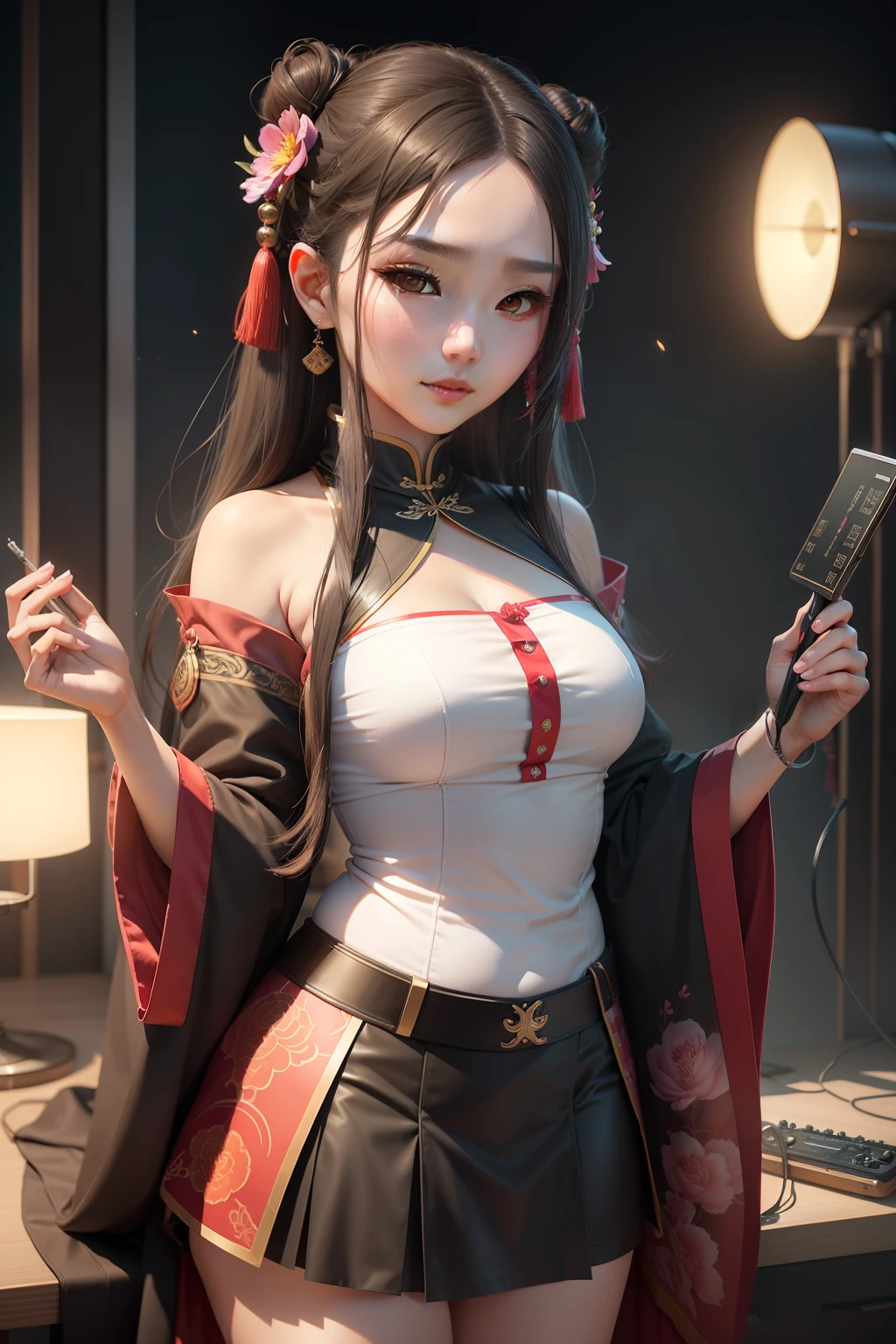 Make an avatar with the theme of "Qixi","Qixi" is a very good network tuner,Tuning for many years, proficient in various tuning software、Plugins,Served many popular streamers,requirements:"Qixi" uses a male slightly fat IP image,Style: high-end custom style,The main lens angle is horizontal,C4D OC renderer rendering,Highlight the tuning feeling and the word "Qixi"