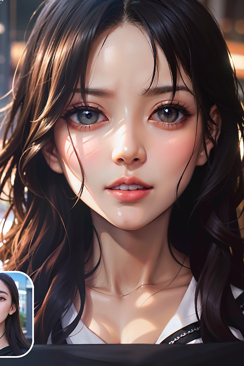 Arulin,
((Blushing)) ((embarressed)) ,
Waist up, absurderes, 
Long thin and straight hair, Dynamic pose, model shoot:photoshoot, HD, High contrast, Sharp Images, Masterpiece,
Mouth closed, Balanced eyes, cg render, Small skull, Detailed collarbones, 
(Best quality details:1.2),Realistic,8K is super delicate,High quality texture,Detailed texture,finely detailed,High detail,Extremely detailed CG,Highqualityshadow,Beautiful face,Detailed beautiful delicate eyes, degrees of freedom, Beutiful women,Smaller breasts, Tall, 
The background is blurred out, 
black
sloppy
wedding dress,