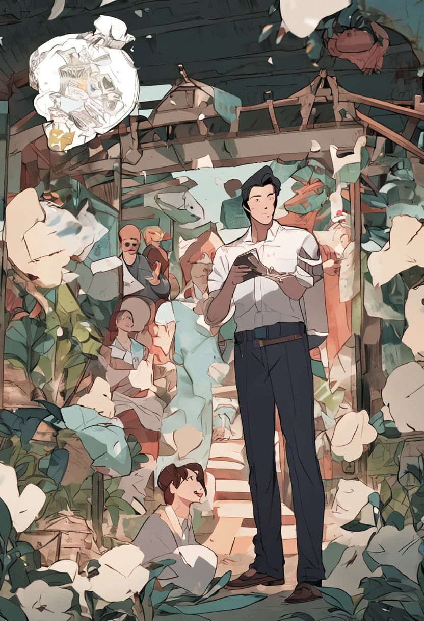 Li Shang is holding a white paper in his hand in the mermaid police,The contents of the white paper are:Join the Event Planning Department,Experience a happy life
