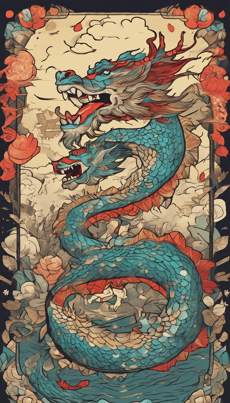 Best quality, chinesedragon，glimmering, , 2D, flat, Adorable, Vintage, Art on cracked paper, fairytale-like, Detailed illustration of the storybook, Cinematic, hyper HD, detaile, Beautiful details, mistic, Luminism, Vibrant colors,