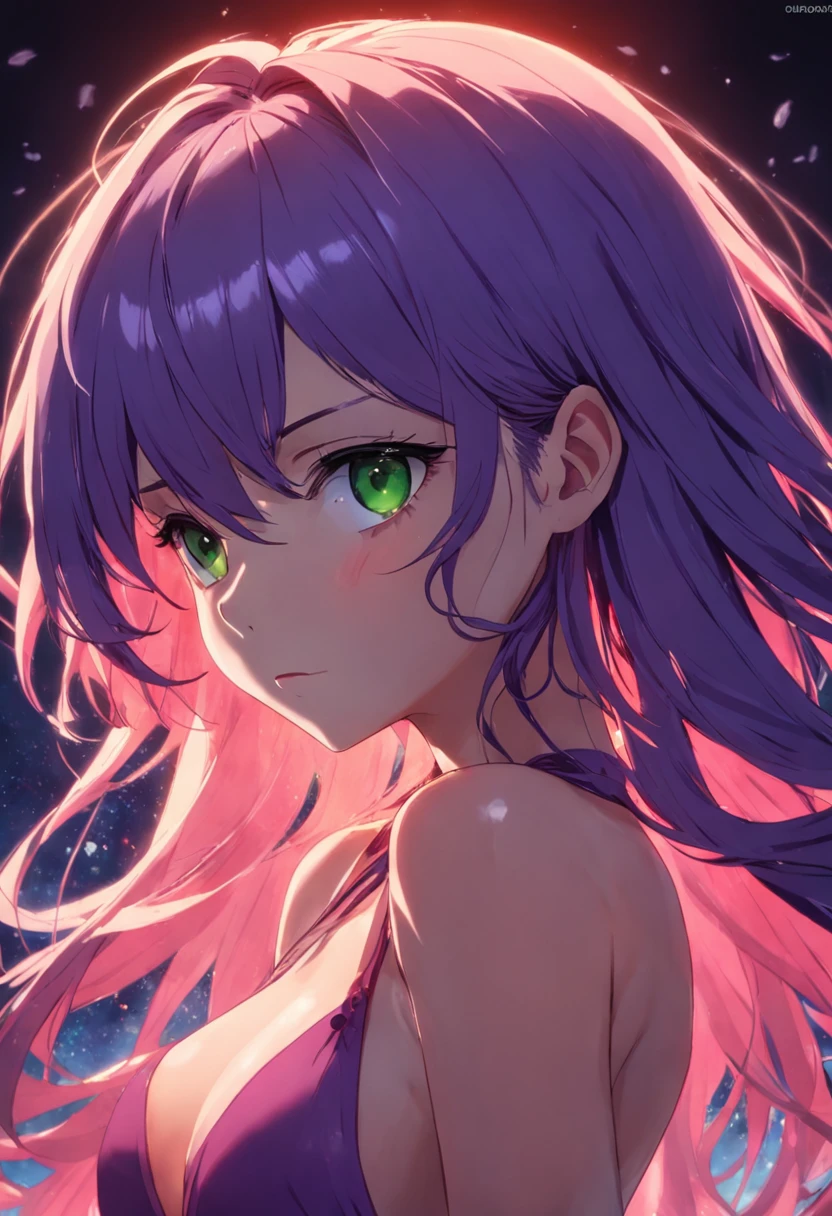 garota, sem calcinha, ajoelhada, corpo suado, em casa, sozinha, cabelo curto e roxo, batom vermelho, olhos verdes, seios pequenos