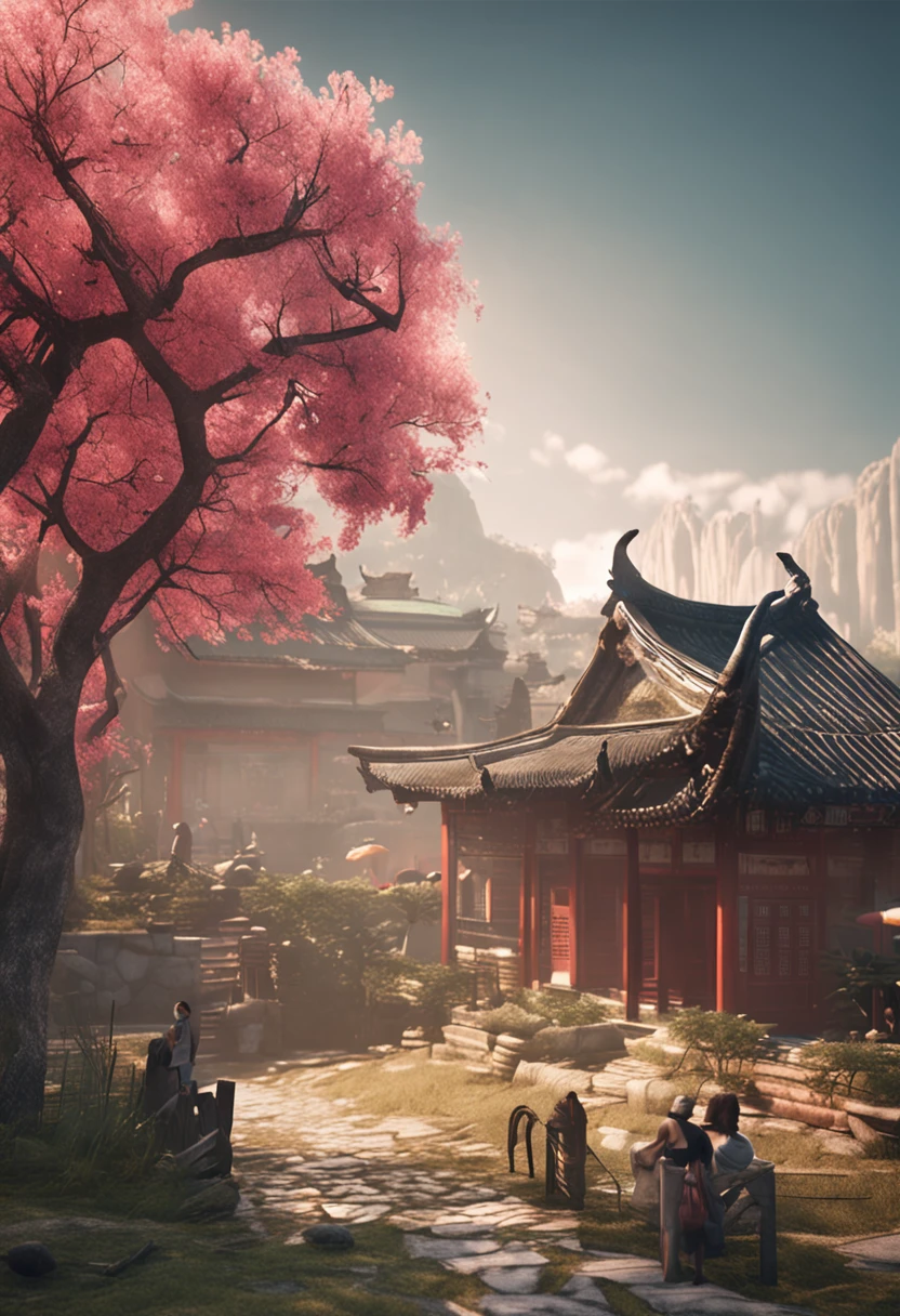 Heat and solar terms,Summer is getting cooler,ultra-realistic image,Real-world scenarios,8K分辨率,Meticulous and minimalist environment,The is very detailed,top-quality,artsy photography,Chinese pastoral style,Miniature scenes,Cinematic texture ,ISO 100,