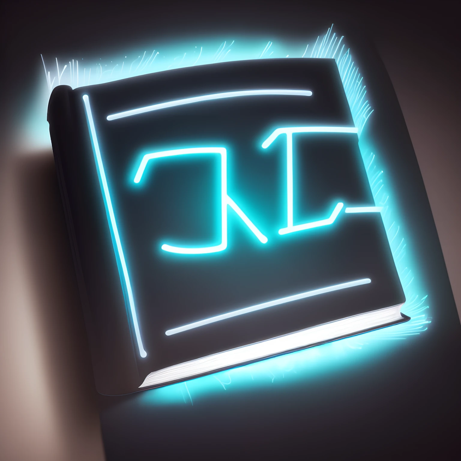 Book loan logo with black background and neon blue logo strokes
