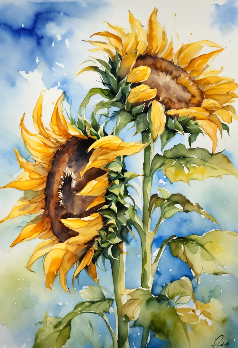 Clear blue sky,A sunflower field、unreal enginee 5, Cinematic, low angle photo, Motion Blur, depth of fields, Perfect color grading. ultra-detailliert, Beautiful, insanely detaileda, Intricate details, Editorial Photography, Shot with a 50mm lens, depth of fields, Tilt Blur, Shutter Speed 1/1000, F/22. Lightmaps, Super bright