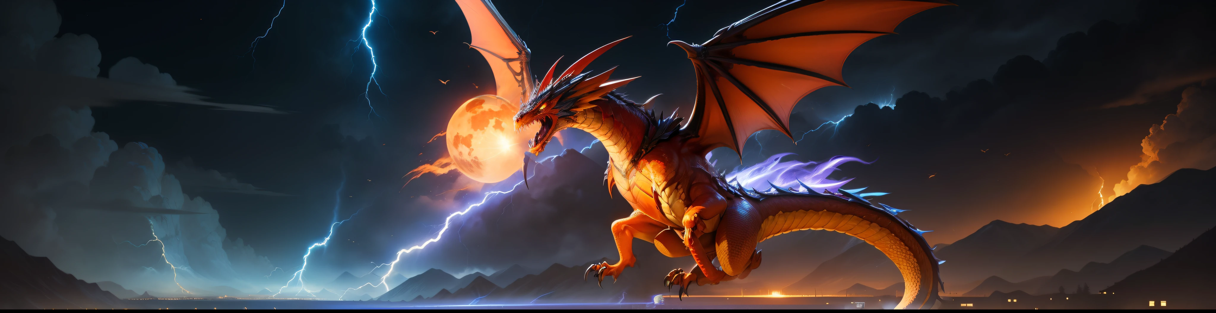 Dragon Flying Phoenix Dance,eventide,Lightning,Furious Wind,Vicissitudes。