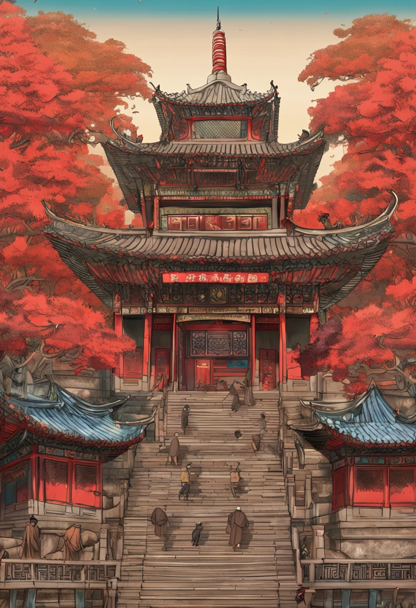 （best qualtiy），（tmasterpiece），（ultra - detailed），（high detal），（The is very detailed），mid-autumn festival，Temple of Literature Doug Chiang，norman rockwell，by Ghibli Studio，photorealistic paintings，Guochao illustration