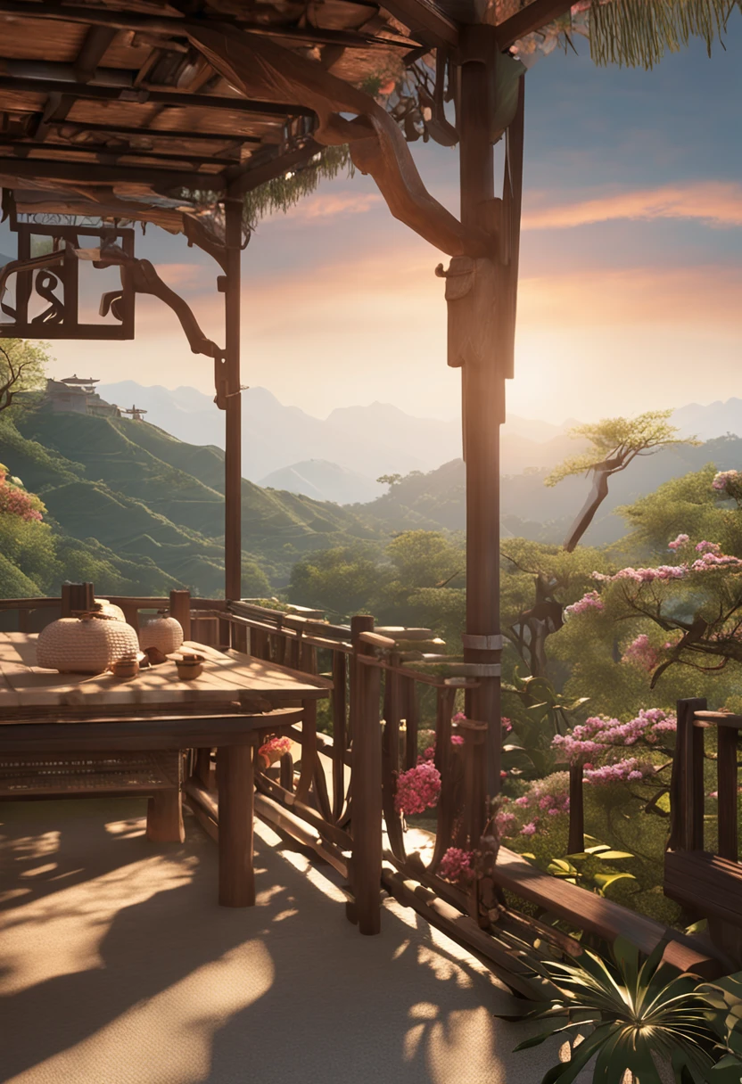 Heat and solar terms,Summer is getting cooler,ultra-realistic image,Real-world scenarios,8K分辨率,Meticulous and minimalist environment,The is very detailed,top-quality,artsy photography,Chinese pastoral style,Miniature scenes,Cinematic texture ,ISO 100,