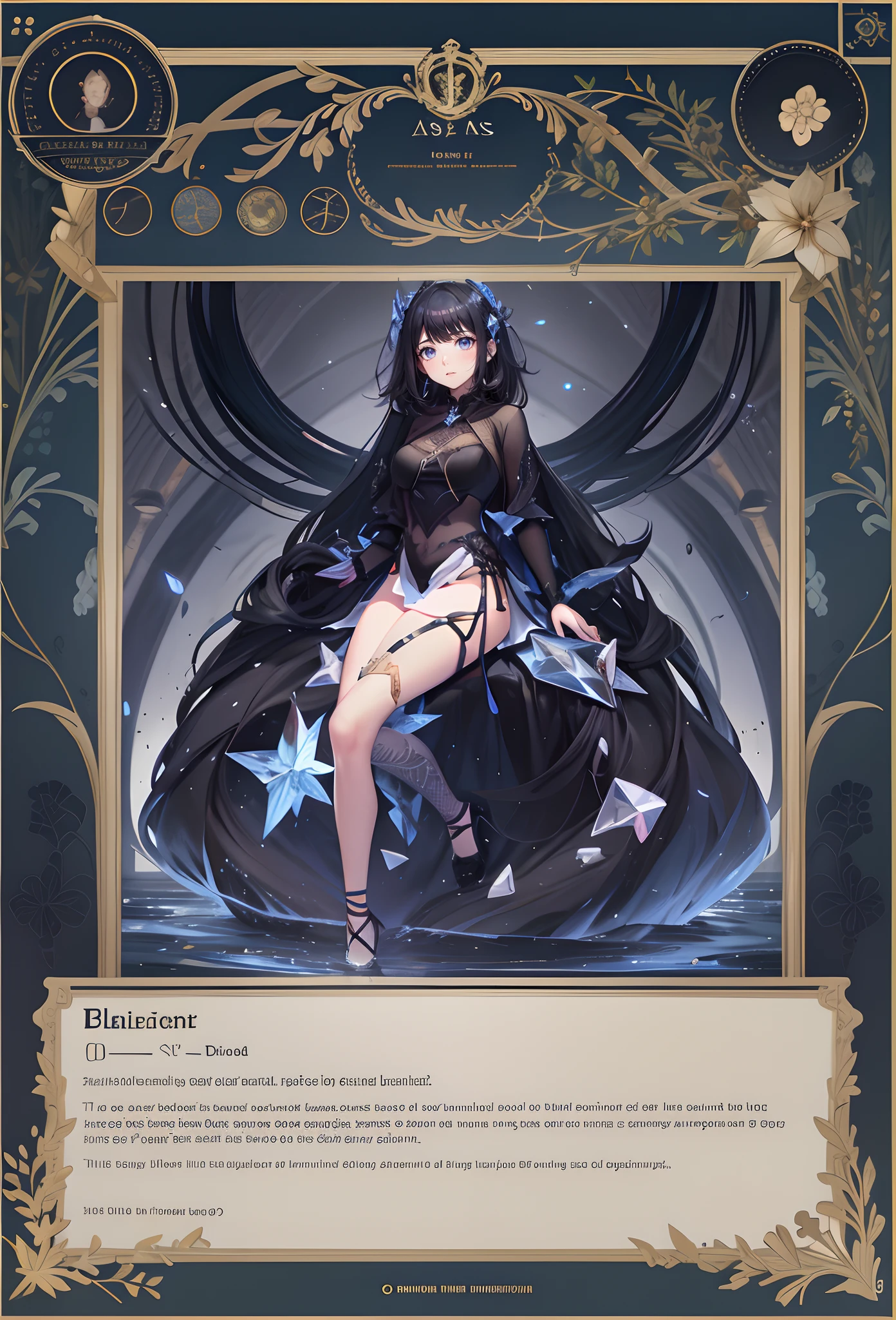 Draw as is，the girl with black hair，Crystal border，Extremely normal posture