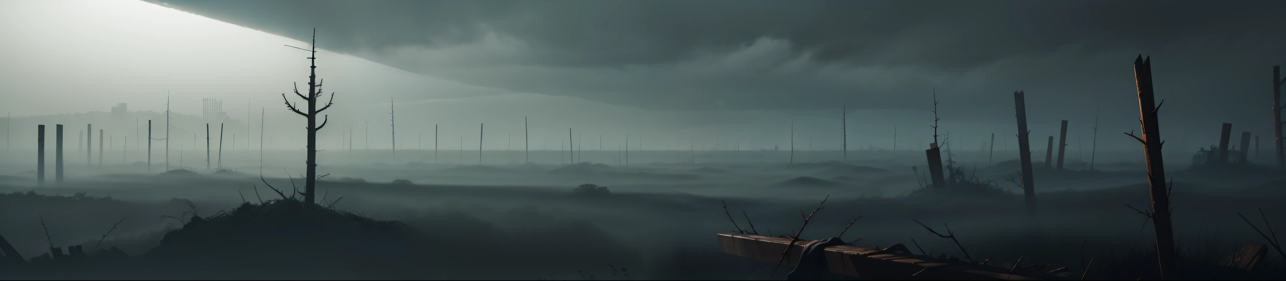 joist，Thorns are everywhere，The fog drifted away，Dark atmosphere
