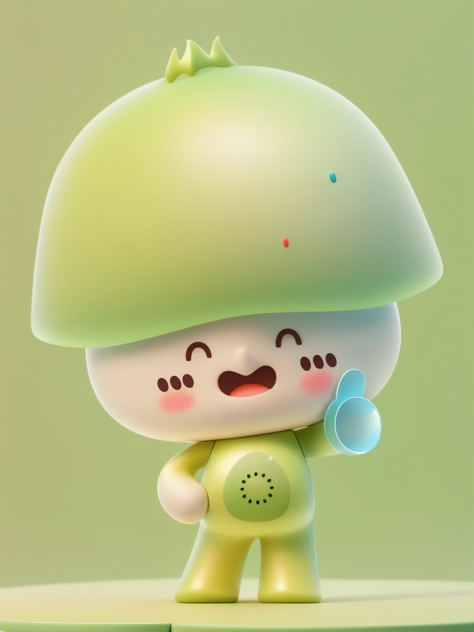 (tmasterpiece), (super-fine), (full bodyesbian:1.2), ultra cute, , by Pixar, kiwi fruit,thumb,Green body,Brown kiwi head, ssmile, Delicate and delicate, Incredibly high detail, pixar-style, bright color palette, Natural soft light, Simple background in solid color, opulent, ultra-wide-angle, 8K, k hd, realisticlying