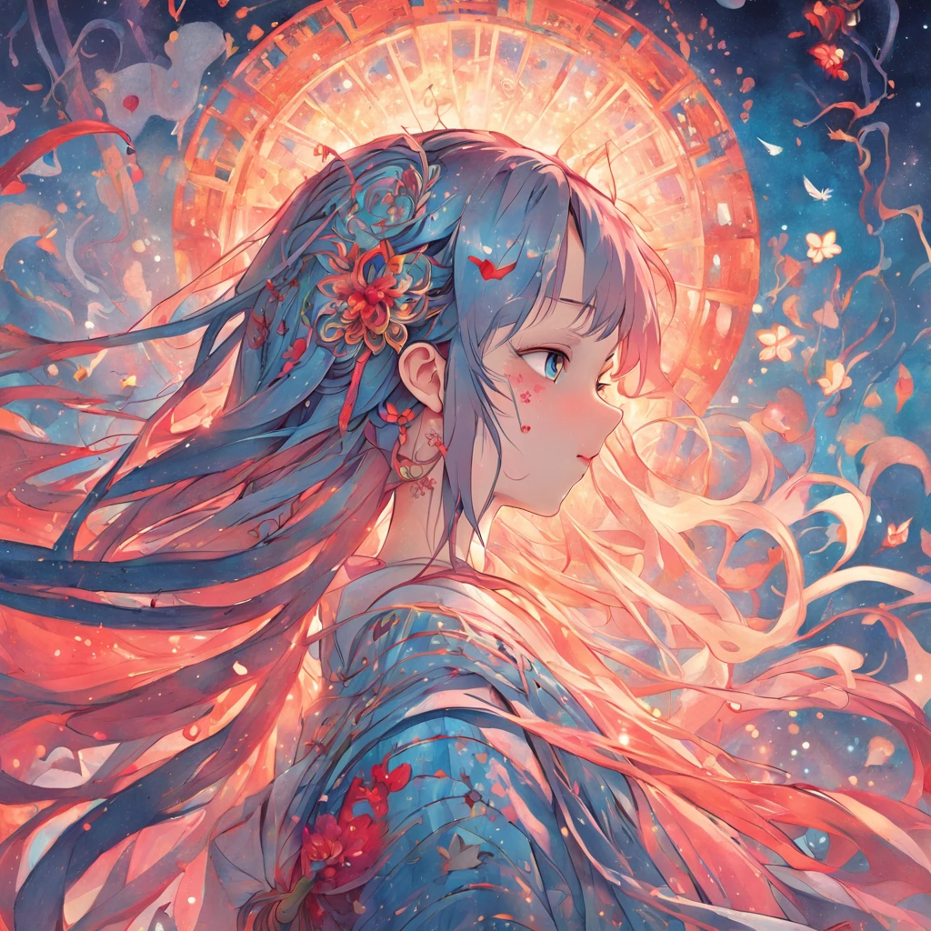 (White background:1.4),(Silhouette of a girl's head, Eyes closed, Colorful long hair, Oriental elements),(Chinese Illustration:1.3,paper art:1.3, Quilted Paper Art:1.2),( Reasonable design, Clear lines, High Sharpness,Best Quality, Very detailed, masutepiece, Movie Light Effects, 4K )prompt
Txt2Img
(White background:1.4),(Silhouette of a girl's head, Eyes closed, Colorful long hair, Oriental elements),(Chinese Illustration:1.3,paper art:1.3, Quilted Paper Art:1.2),( Reasonable design, Clear lines, High Sharpness,Best Quality, Very detailed, masutepiece, Movie Light Effects, 4K )central、super fine details、Cinematic style、32K、Asian folklore、Detail Ink、acrylic、craola、Nicoletta Ceccoli、beeple、by Jeremiah Ketner、Todd Lockwood、a storybook illustration、Cute little closeup、Ghost Yokai Fairy Girl、Oversized sharp glowing eyes , Chii, the woods, natta, stele, starrysky, fairytale, picture book, myterious, Very detailed Rare and very detailed, with an intricate, intricate pose, masterpiece, hightquality, bright colour, Complex pattern 8K anime-style wide shot Beautiful islands and seascapes seen from between clouds Very delicate image High-definition anime-style Girl with arms stretched out in parallel Girl in school uniform facing backwards Mysterious scenery like being in heaven Many white birds flying around Old A scene from a vast scale movie that crosses a suspension bridge that looks like a brown pulley