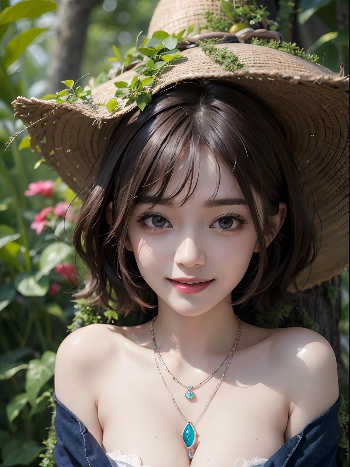 (((During sex)))、During sex、During sex、huge smile、Happiness、short-hair、a necklace、耳Nipple Ring、Bracelet、