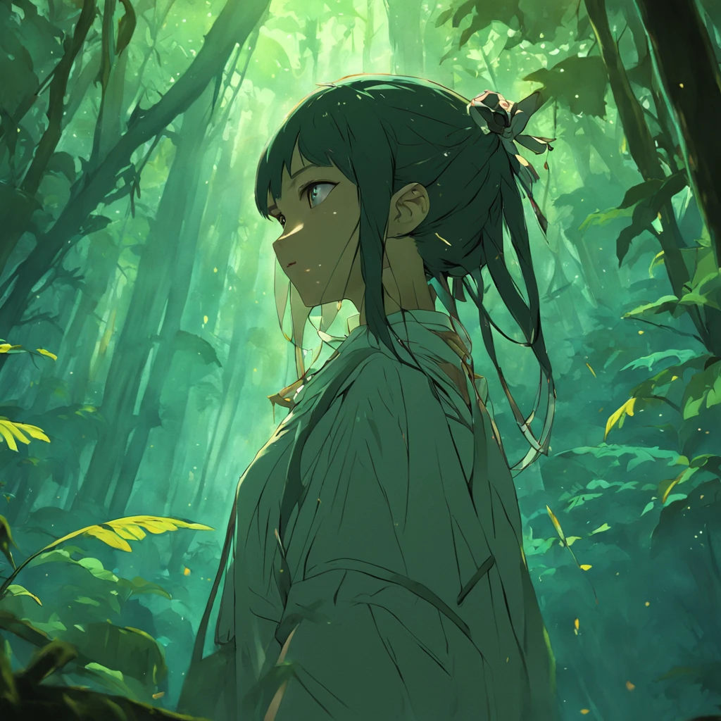 A mystical figure, of the Amazon rainforest, lenda, estilo realista, 8k, :: style realista