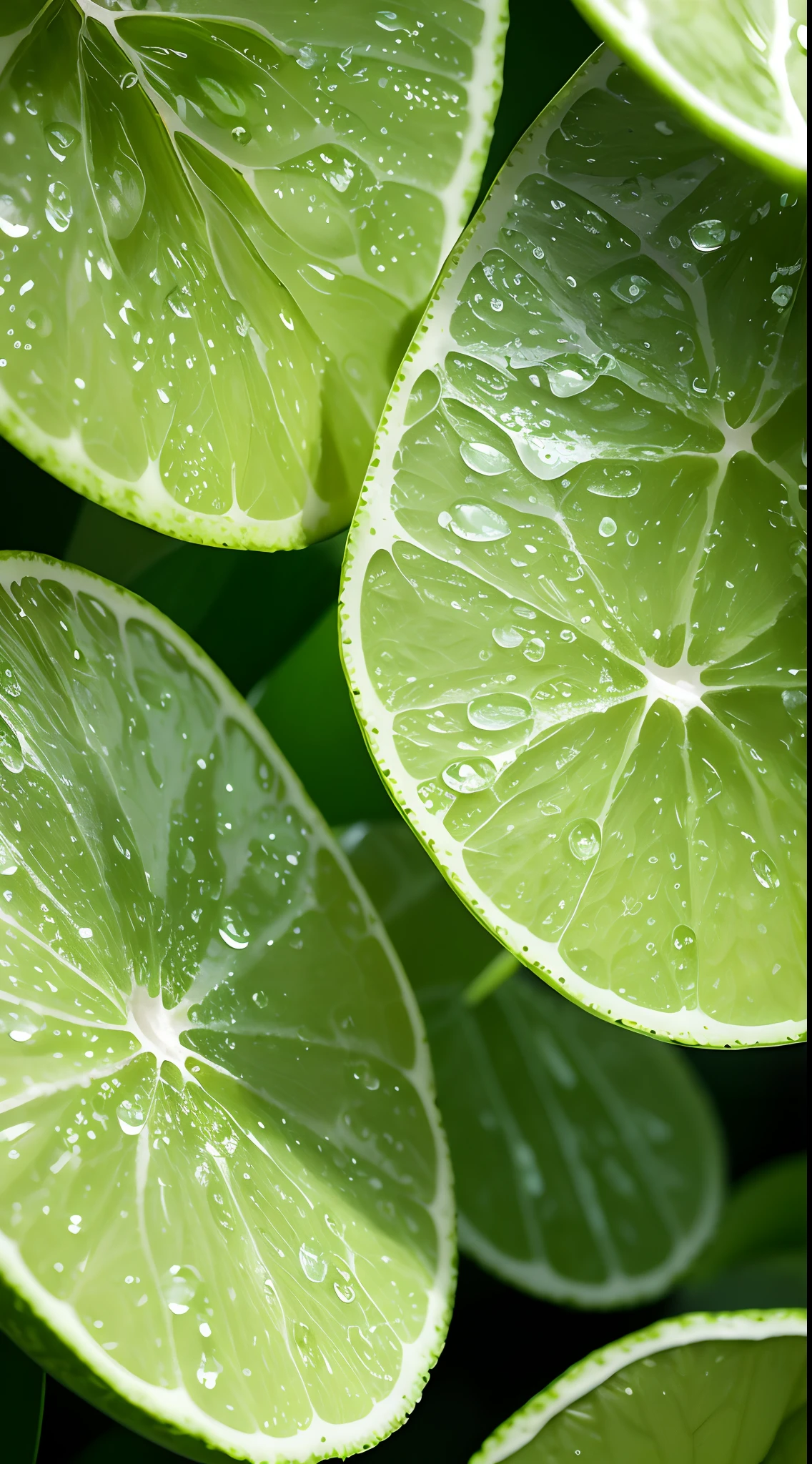 "Vibrant Lime Elegance: Create a close-up image that captures the exquisite details of a lime cut in half and immersed in water. Showcase the vibrant green hues and the texture of the lime's flesh as it mingles with the water. Let the image depict the interplay of light and liquid, creating a visually captivating scene. The water droplets and the intricate patterns on the lime's surface should evoke a sense of freshness and tangy allure. The image should inspire a connection with nature's beauty in even the smallest of moments. 8K UHD, intricate details, dynamic lighting, and an atmosphere of refreshing elegance." --auto