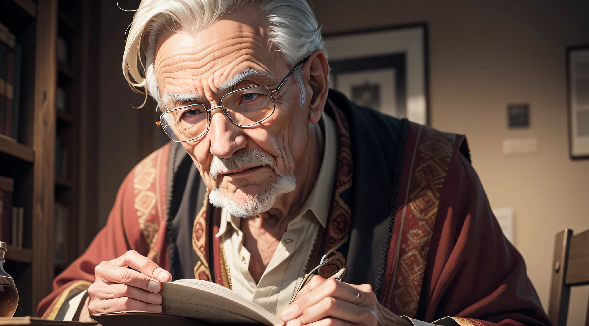 Foto colorida de Carl Jung de terno fumando um cachimbo, Hugo Pratt, Hermann Hendrich, Eero Aarnio, Claes Oldenburg, Herluf Bidstrup, Wagner Fritz, Tolkien, Rudolf Weisse, Karl Heilmayer, Hildebrandt, Henrique Dreyfuss, inspirado por Wilhelm Marstrand, Ernst Haekel