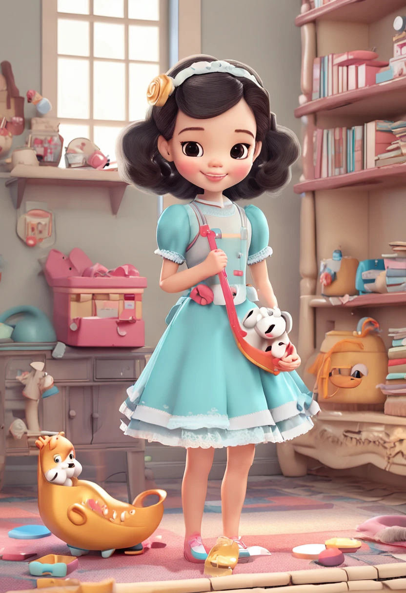 ((Made in 3D cartoon style+Cinderella+daily life)scene,(sweeping the floor+wash clothes)Little sisters,Exhibited(Half-siblings)Sisters relax while Cinderella is working,Highlight the differences in their lives。)black hair, hair bobbles, wince, longeyelashes, solid circle eyes, fake animal ears, light smile, ear blush, fang, black hair, crown, raised eyebrows, mole under eye, fox ears, evil smile, tongue out, Surrealism, drop shadow, anaglyph, stereogram, tachi-e, pov, atmospheric perspective, Romanticism, blending, 8k, super detail, ccurate, best quality, UHD