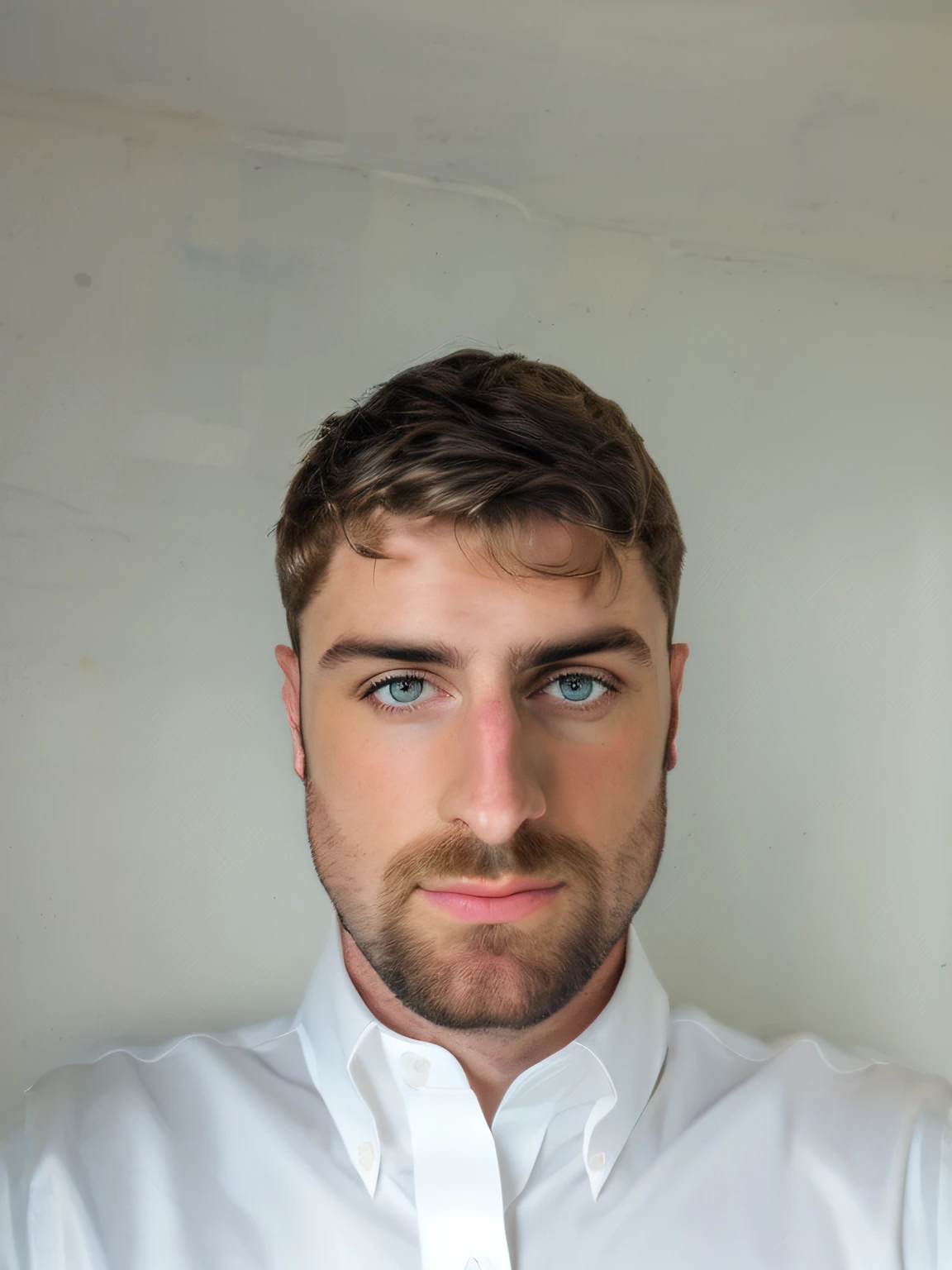 arafed man in a white shirt and tie looking at the camera, professional picture, professional profile picture, frontal picture, headshot profile picture, michal, romain jouandeau, professional profile photo, with a small beard, front facing the camera, daniel dociu, looking straight to camera, front profile, edin durmisevic, michal mraz