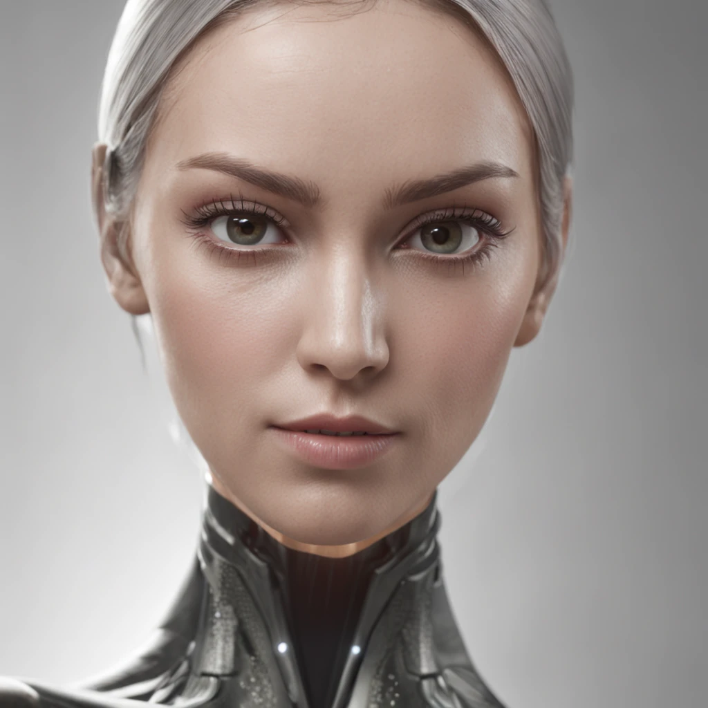 uhd, dslr, high quality, realistic, photo realistic, A dramatic, hyper realistic android with no eyes, no nose, no mouth, and a smooth, futuristic design, with feminine figure, medium breasts, made of metal, glowing lines on its body, smooth and futuristic, no eyes, no nose, no mouth, sleek and beautiful, scifi, future design, dramatic lighting, rtx, raytracing
