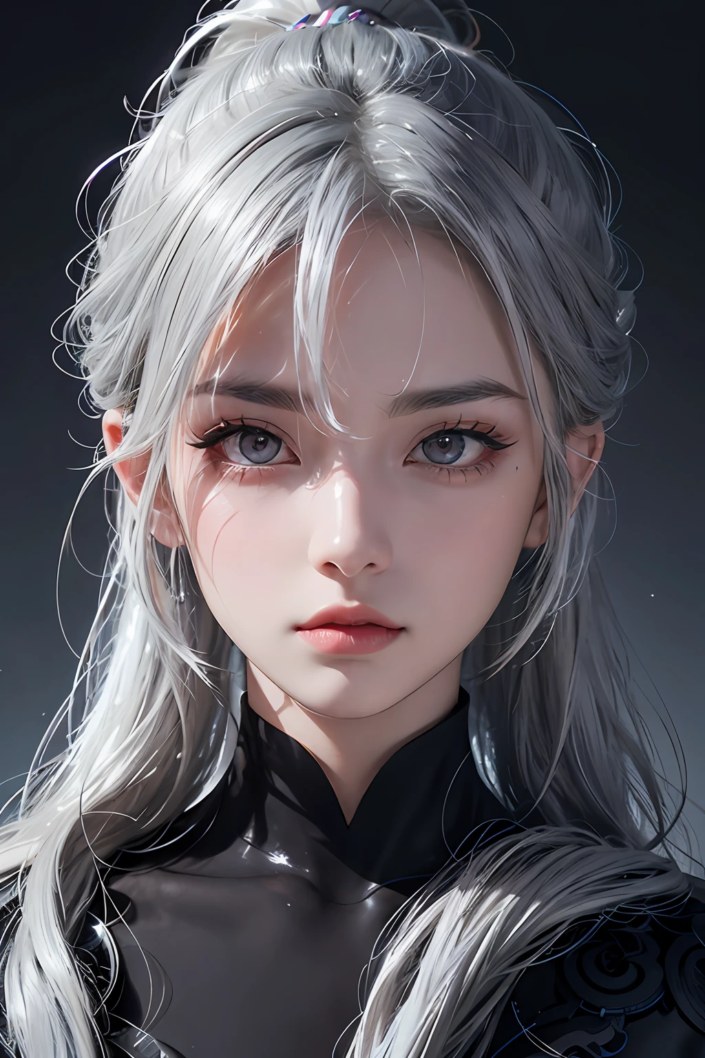 A close up of a person with long hair and a black top - SeaArt AI