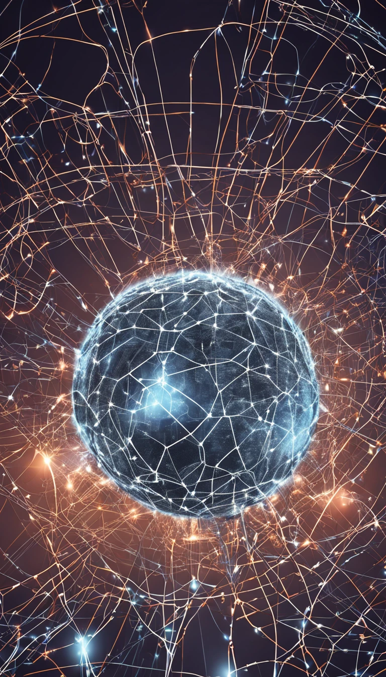 Huge artificial intelligence looms behind the earth, Connections around it, Artificial intelligence concept, Simplified, the wallpaper, 。.ai, earth, connections, Electricity, subassembly, Isolated, Black background