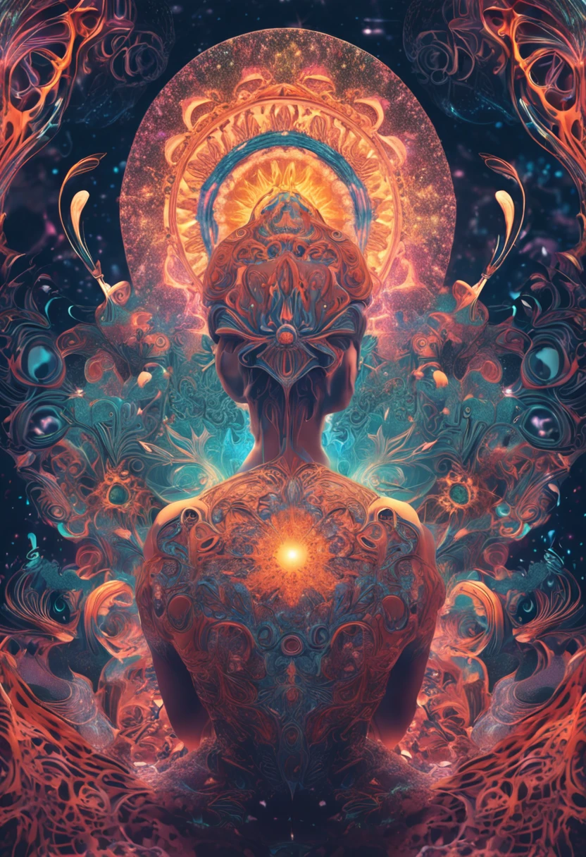 mandalas, Beautuful Women, Meditation and the spiritual world, Deities々Shine, Space Neural Networks，Very beautiful digital art, 4K highly detailed digital art, softly swirling magical energy，Magic Swirl，dreamlikeart, intricate ornate anime cgi style