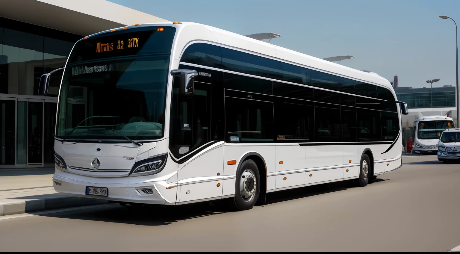 masterpiece, realistic, hd, realistic, bus, jetbus3, street, day, city, white color, intercity bus, mercedes benz, setra