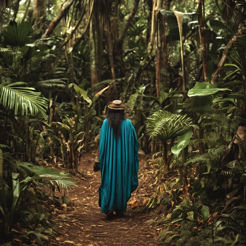 A mystical figure, (((aterrorizante))), ((sombria)), of the Amazon rainforest, lenda, estilo realista, 8k, :: style realista, :: 1.0, (((olhos de fogo))), Old lady, mulher : 2.0