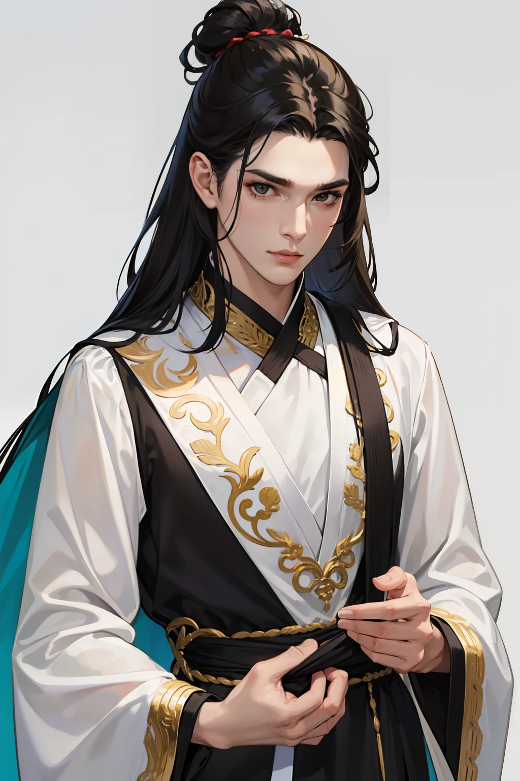 NSFW, obra-prima, melhor qualidade, ultra-detalhado, semi-realista, detailedfacialfeatures, 2 mulheres maduras, vestindo roupas antigas wuxia hanfu, cabelos brancos,longos,Olhos negros,muito bonita,cor da roupa branca e escura,seios grandes,sedutora, voluptuoso,mulher guerreira cheia de sensualidade,exibindo sua beleza,haughty villain