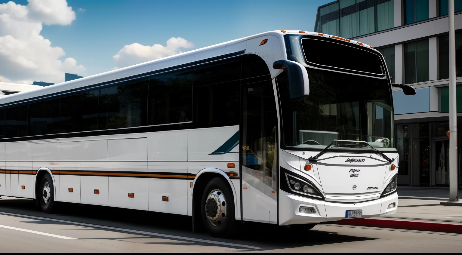 masterpiece, realistic, hd, realistic, bus, jetbus3, street, day, city, white color