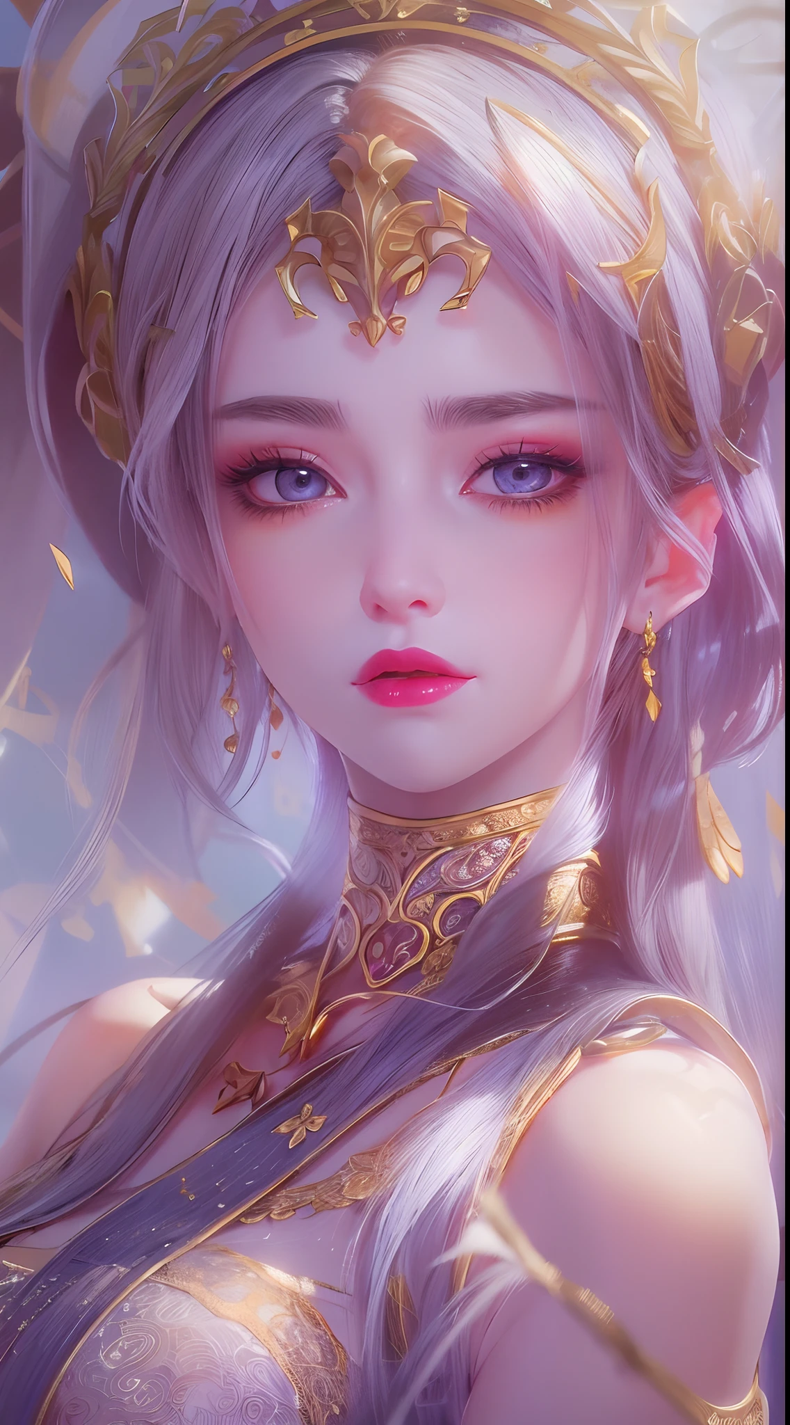 1 20 year old girl, 1 goddess Athena, pink purple silk dress, beautiful goddess Athena face without blemishes, delicate yellow nightgown, long thin sequin nightgown with many sexy black lace details, 1 beautiful thin red silk cloth half veil, female saint legend, female saint icon, beautiful goddess style glitter, dark and mysterious version, vermilion lips, plump red lips, not smiling, mouth closed, delicate and beautiful pino detailing, delicate and beautiful lip detail, , (pure and flawless face: 1.9), female saint body, round chest, big and round breasts, phoenix brooch, long flat bangs, (black long hair: 1.9), flower stickers tattoo on forehead, beautiful clear face and well-proportioned eyes, (light purple eyes: 1.8), (big round eyes and makeup, sexy wet eye makeup, very beautiful and meticulous hair makeup, long and delicate blonde hair, delicate, body image: 1.8), figure: and vivid, (stars that make up the sky: 1.7), (the sky of heaven and the fictitious gate of time and space: 1.8), fictional art, RAW photos, hanfu photos, best photos, high resolution, best quality, best photos, best goddess quality, 8k female, super 8 single saint portraits, truest color schemes, masterpieces, best beauty brands, best hair jewelry, brand real photo, dark studio, border light, two-tone lighting, (rose white skin: 1.4), (high skin detail: 1.1), 8k uhd, d slr, soft light, 8k, high quality, candid, volume Smooth and sharp, 10x pixel increase, sexy goddess, sexy goddess, (background space: 1.8), (most beautiful aurora eyes: 1.7), beautiful eyes, aurora beautiful and flowery, (beautiful single girl: 1.8), (more details:0.8),