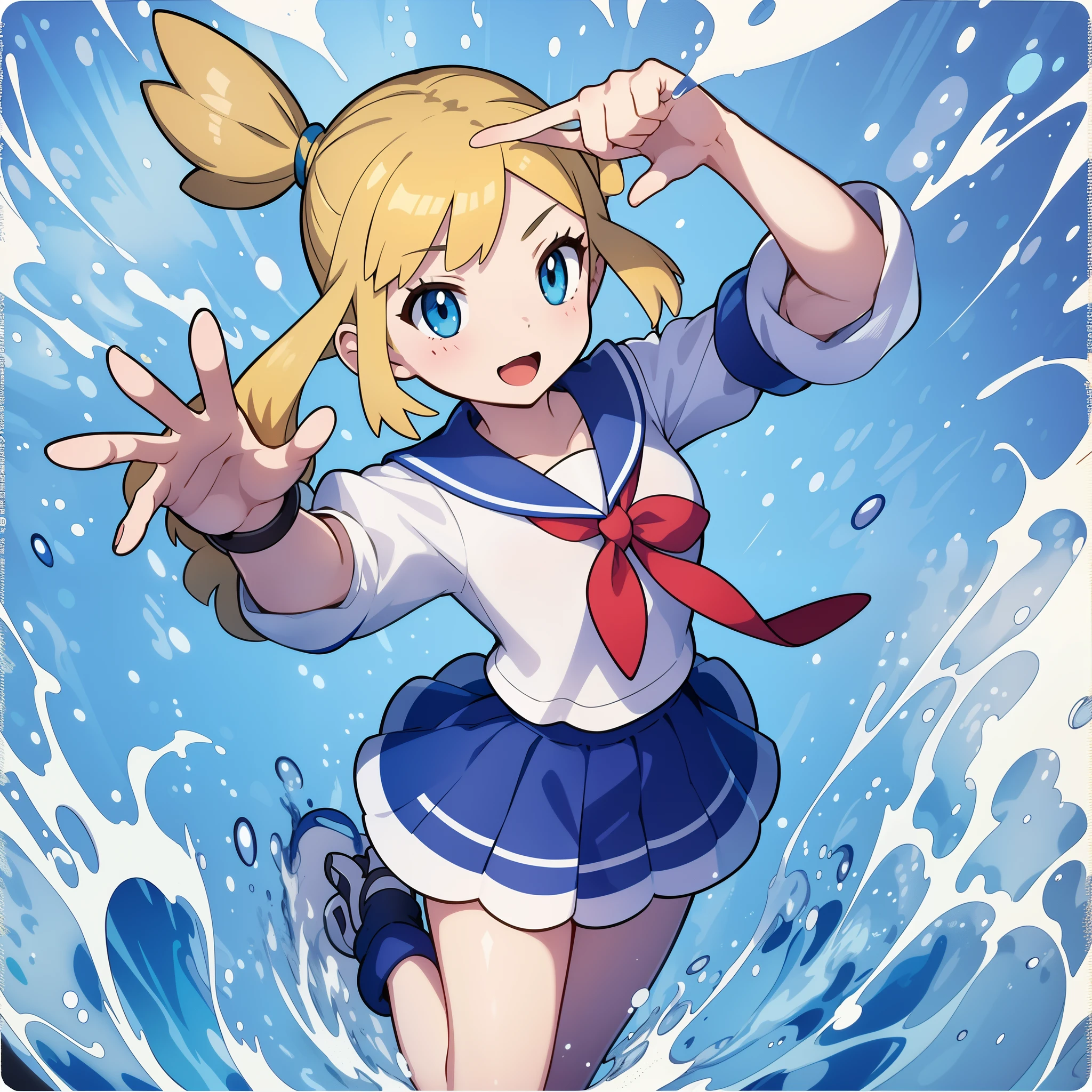 1girl, pokemon_card, (melhor qualidade), (high_quality), (intricate_details), (ultra-detalhado), (illustration), (distinct_image), saito_naoki, water gym leader, sailor