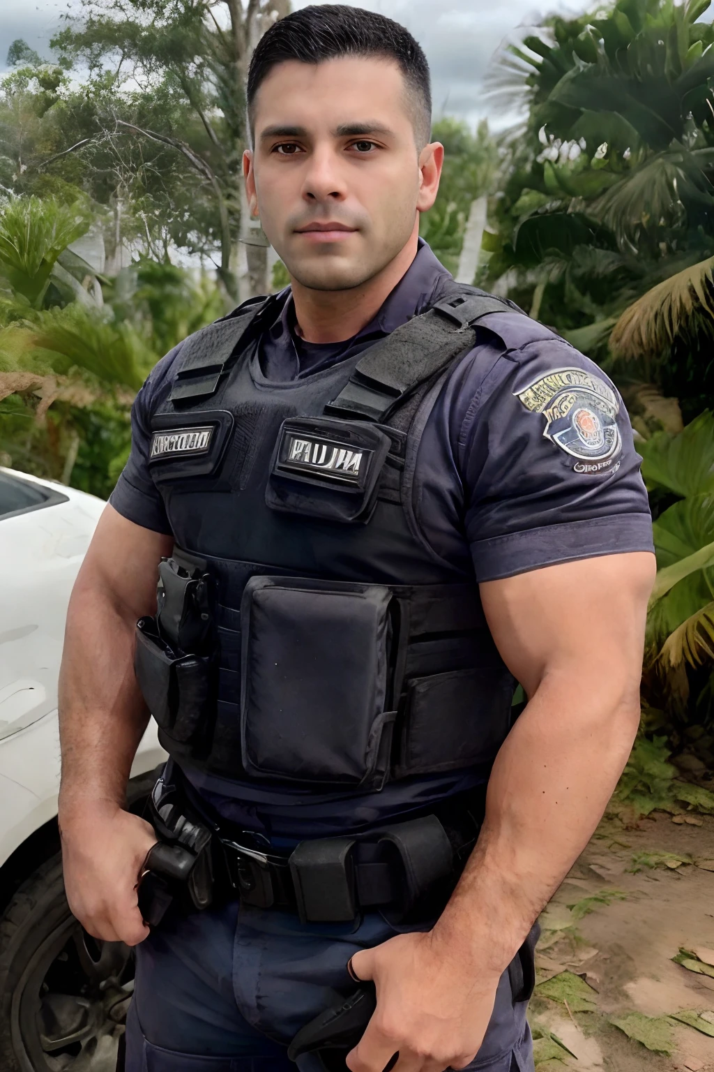 Um macho policial brasileiro