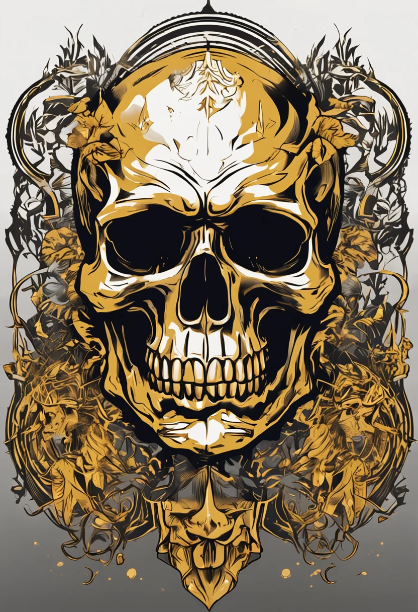 black and gold skull logo to create a well detailed style necromancer