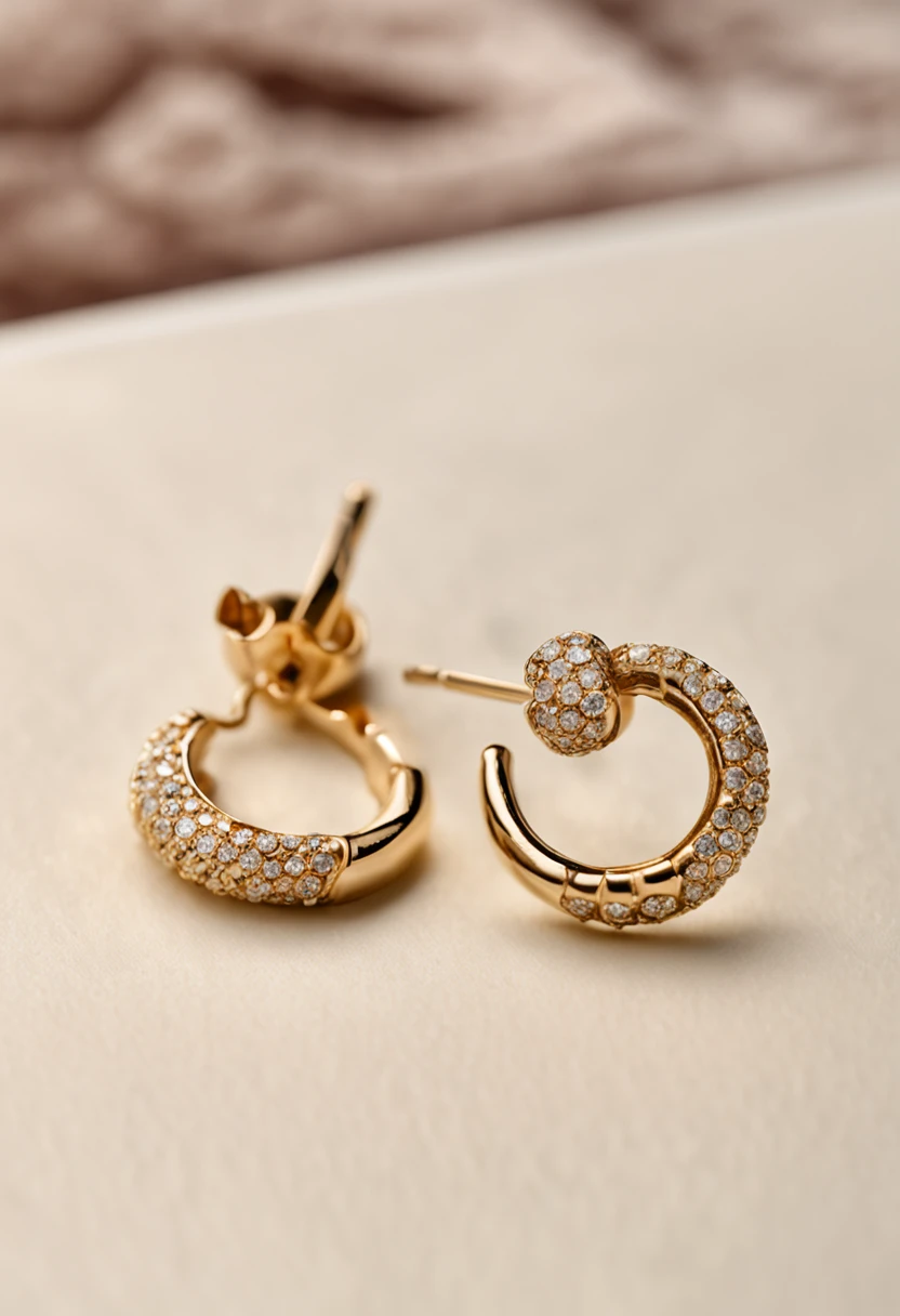 A pair of earrings with diamonds on a white background, Small studded earrings, gold earrings, earings, eardrop, 9 k, 9K, Gold hoop earrings, Small studded earrings, Earrings, Earring design, 😭 🤮 💕 🎀, H 576, 24K, making: Josef Dande, 1 6K, 16 k