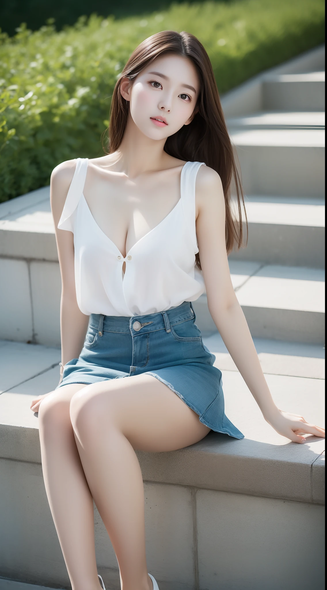 top Quority,Ultra-clear resolution,Clear eyes,plain face,s the perfect face,White skin,Perfect chest,beautifullegs,Different styles of skirts,Random environment