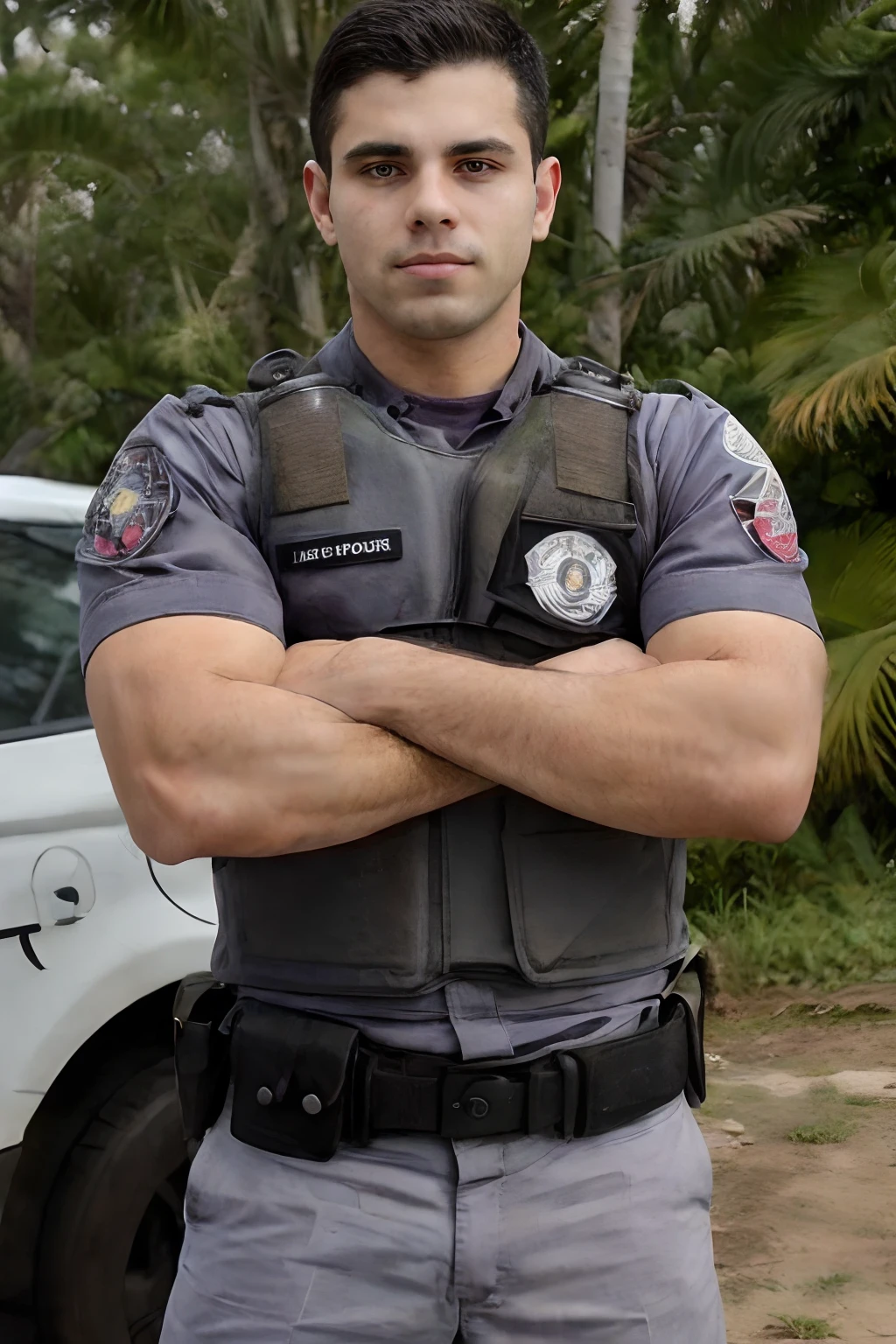 Um jovem policial brasileiro, Crossed arms