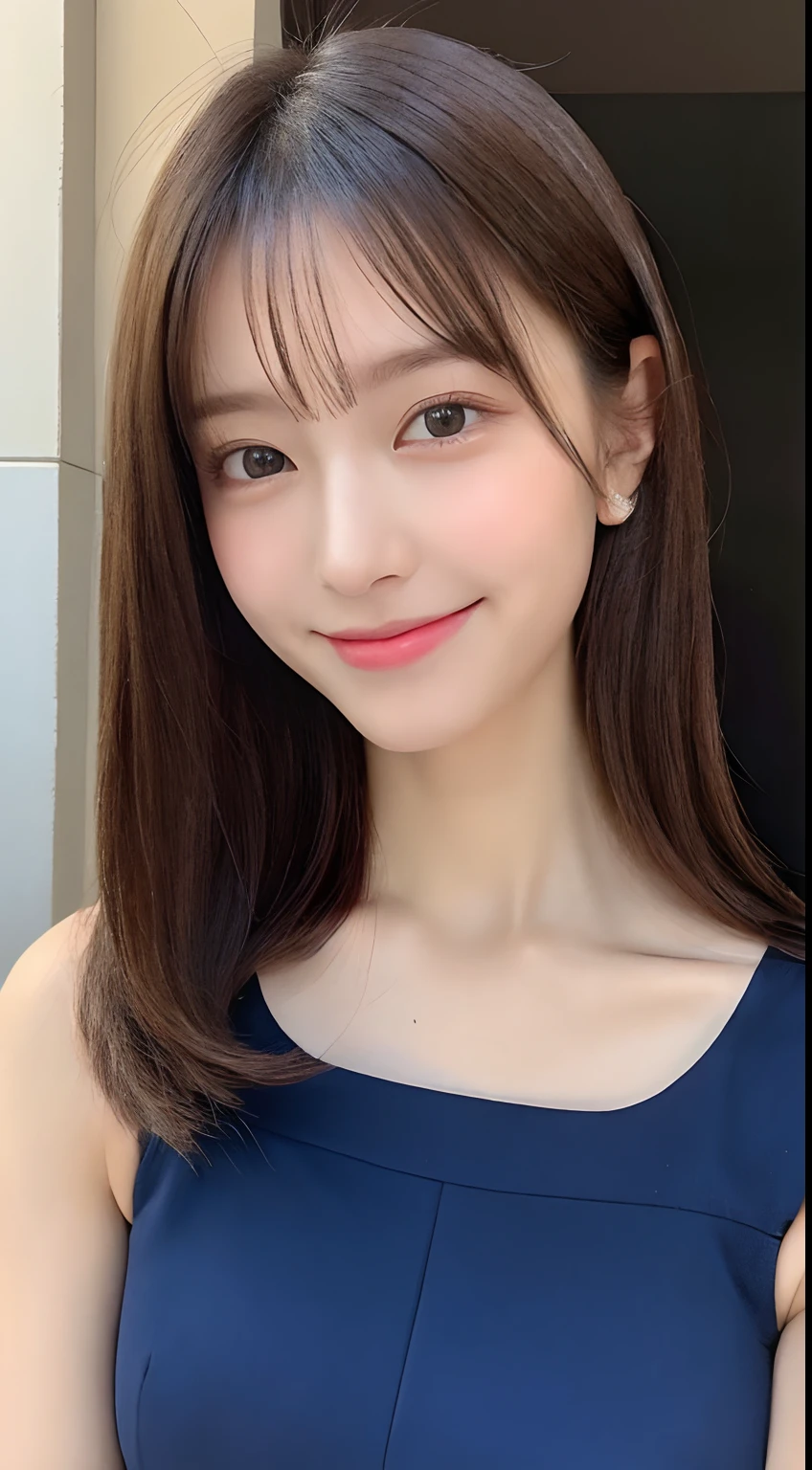 ((Best Quality, 8K, masutepiece: 1.3)), 1girl in, Slim Abs Beauty: 1.3, (Hairstyle Casual, ), Dress: 1.1, Super fine face, Delicate eyes, Double eyelids, Smile, Home