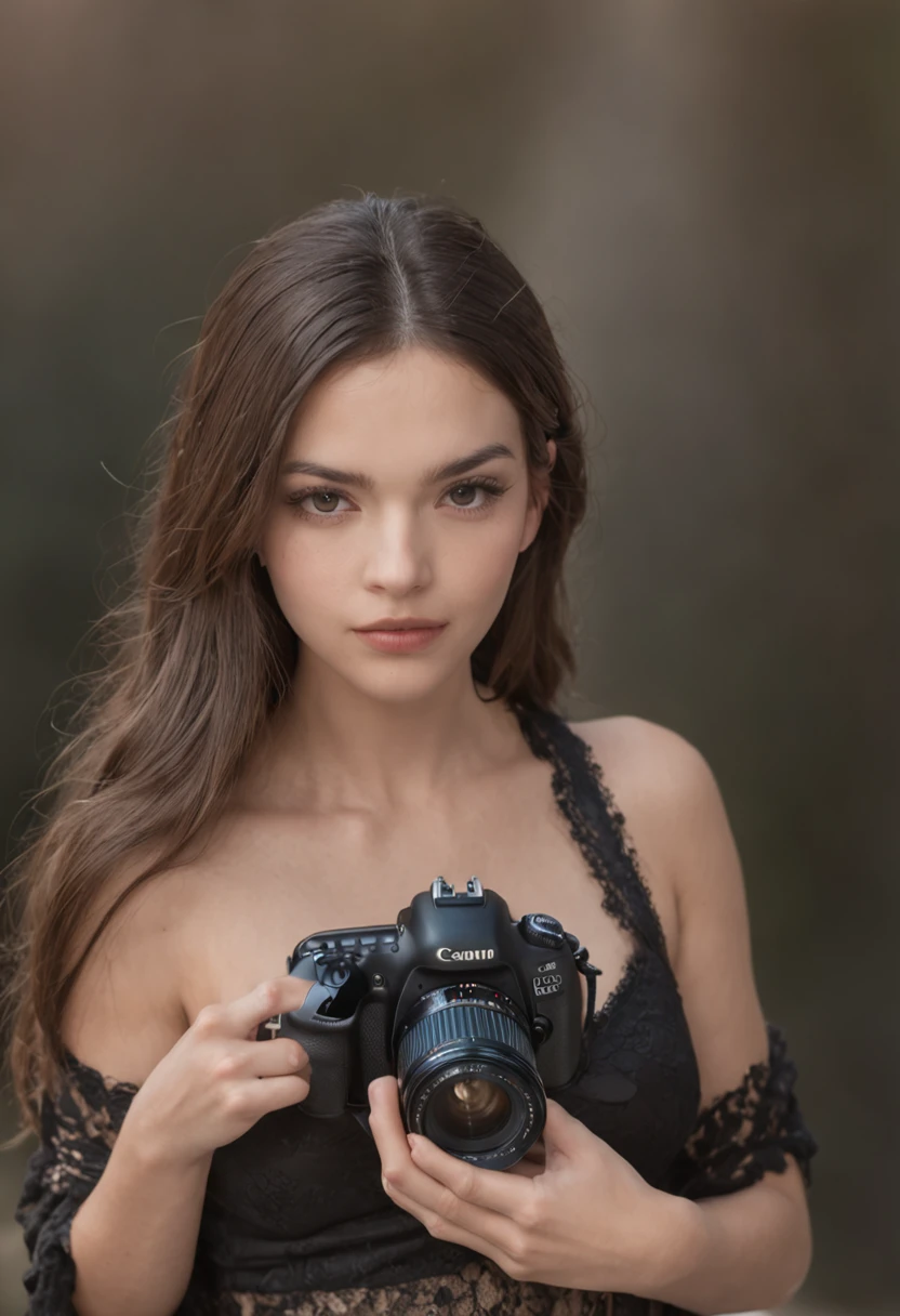 Alex, Watch the camera topless, curvy, busty, hourglass figure.