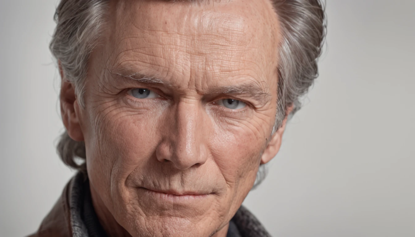 closeup of Clint Eastwood in San Francisco, looking at viewers, facing viewers, (eye contact with camera), looking at camera, colorful, perfect drawing, perfectly drawn face, high quality, cinematic quality, clear details, high definition, high resolution, masterpiece, no deformities, accurately drawn, in the style of Van Gogh