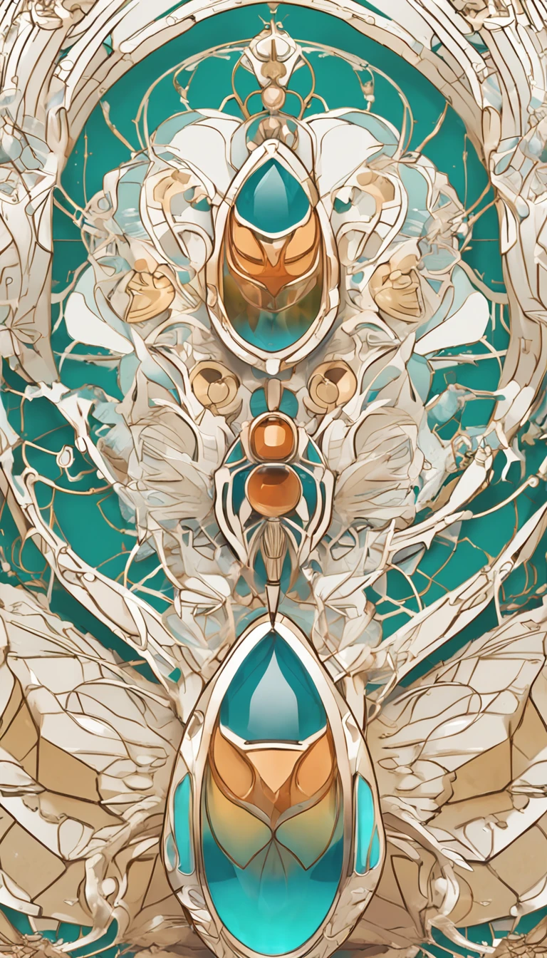 Jade, a jewellery design, pendant, concept design, earring design, tear drop, Concept illustration, Japan in symmetry, arte renderizada, concept-art, concept-art, jewelry engraved in scarab, embedded with gemstones, concept sketches, simple elegant design, conceito, smooth light shading, glass、Jade, smooth shading