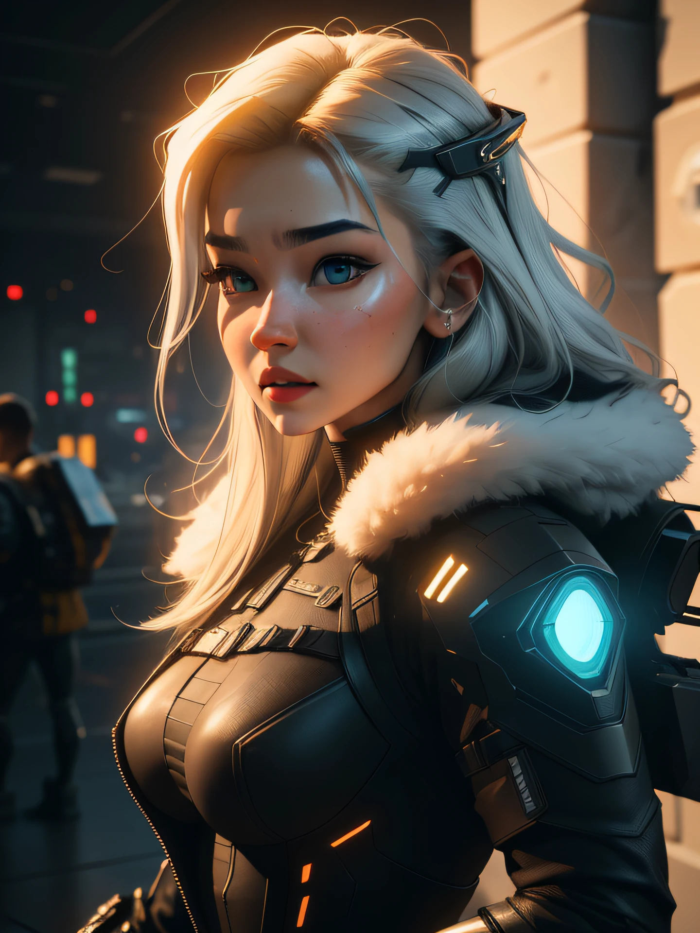 ((Best quality)), ((masterpiece)), (detailed:1.4), 3D, an image of a beautiful cyberpunk female with thick voluminous hair,light particles, pure energy chaos antitech,HDR (High Dynamic Range),Ray Tracing,NVIDIA RTX,Super-Resolution,Unreal 5,Subsurface scattering,PBR Texturing,Post-processing,Anisotropic Filtering,Depth-of-field,Maximum clarity and sharpness,Multi-layered textures,Albedo and Specular maps,Surface shading,Accurate simulation of light-material interaction,Perfect proportions,Octane Render,Two-tone lighting,Wide aperture,Low ISO,White balance,Rule of thirds,8K RAW