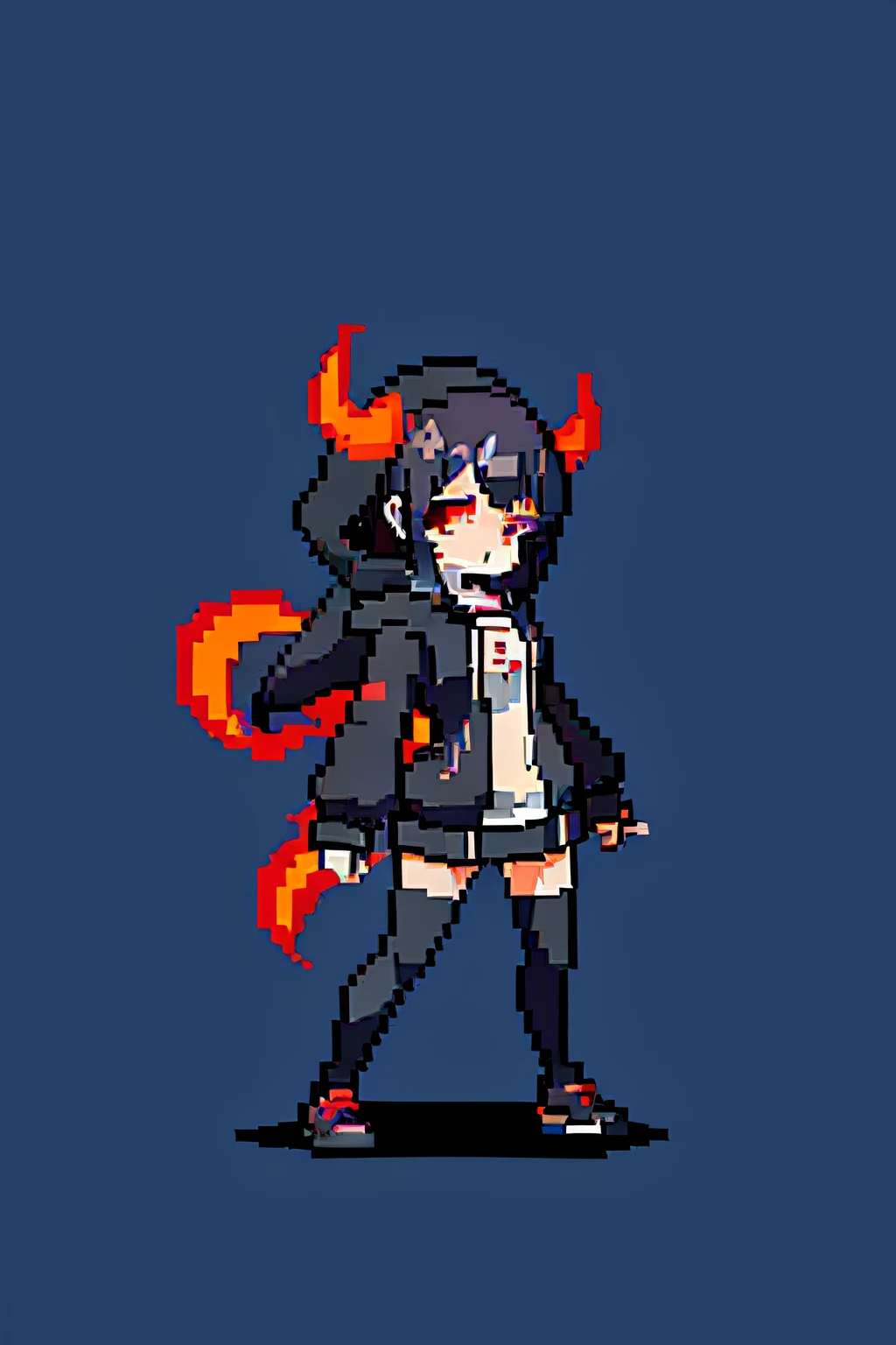 black haired girl wearing hoodie, with red glowing eyes, with glowing red eyes, wearing a hoody, demon anime girl, akane owari danganronpa, 17 years old - anime gothic girl,Pixel wind