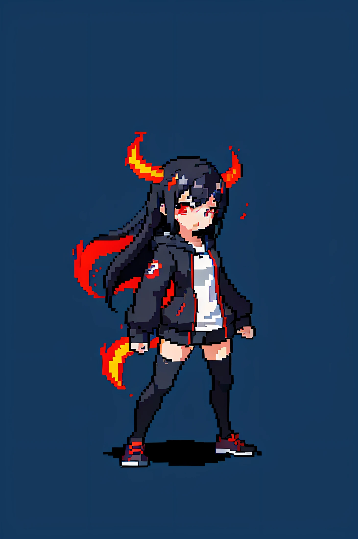 black haired girl wearing hoodie, with red glowing eyes, with glowing red eyes, wearing a hoody, demon anime girl, akane owari danganronpa, 17 years old - anime gothic girl，Pixel wind