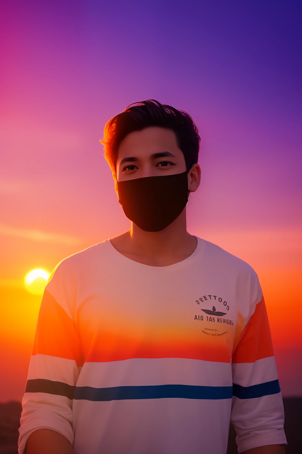 Sunset photo editing background change